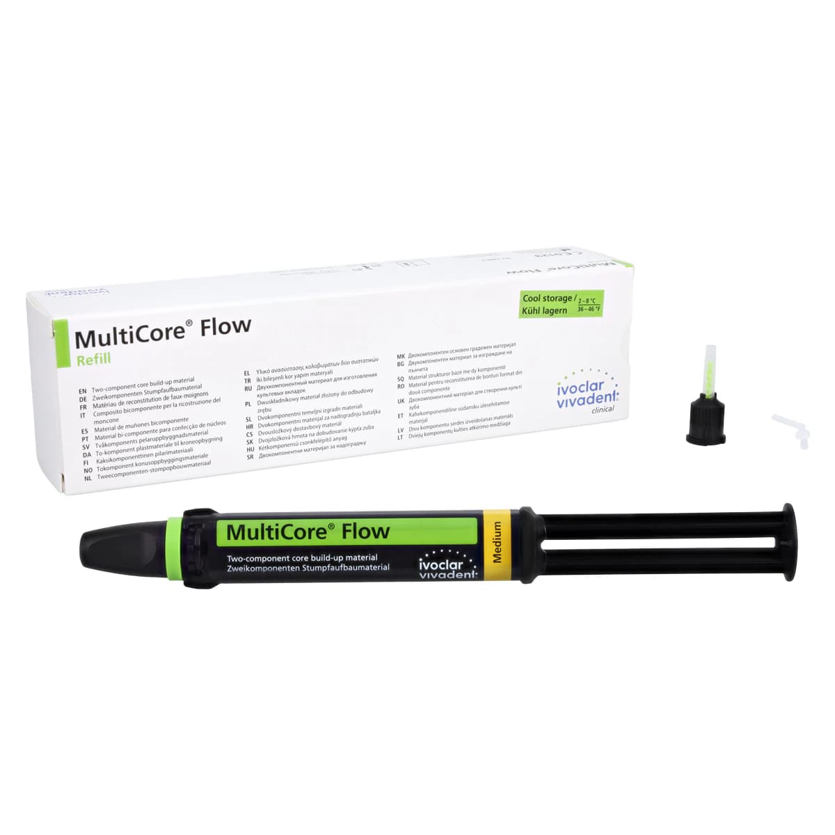 MultiCore Flow Dual-Cure Core Build-Up Material, Syringe Refill, Medium Shade (A3), 10 g, 604167AN - MultiCore Flow Refill 10g Medium - Image 1