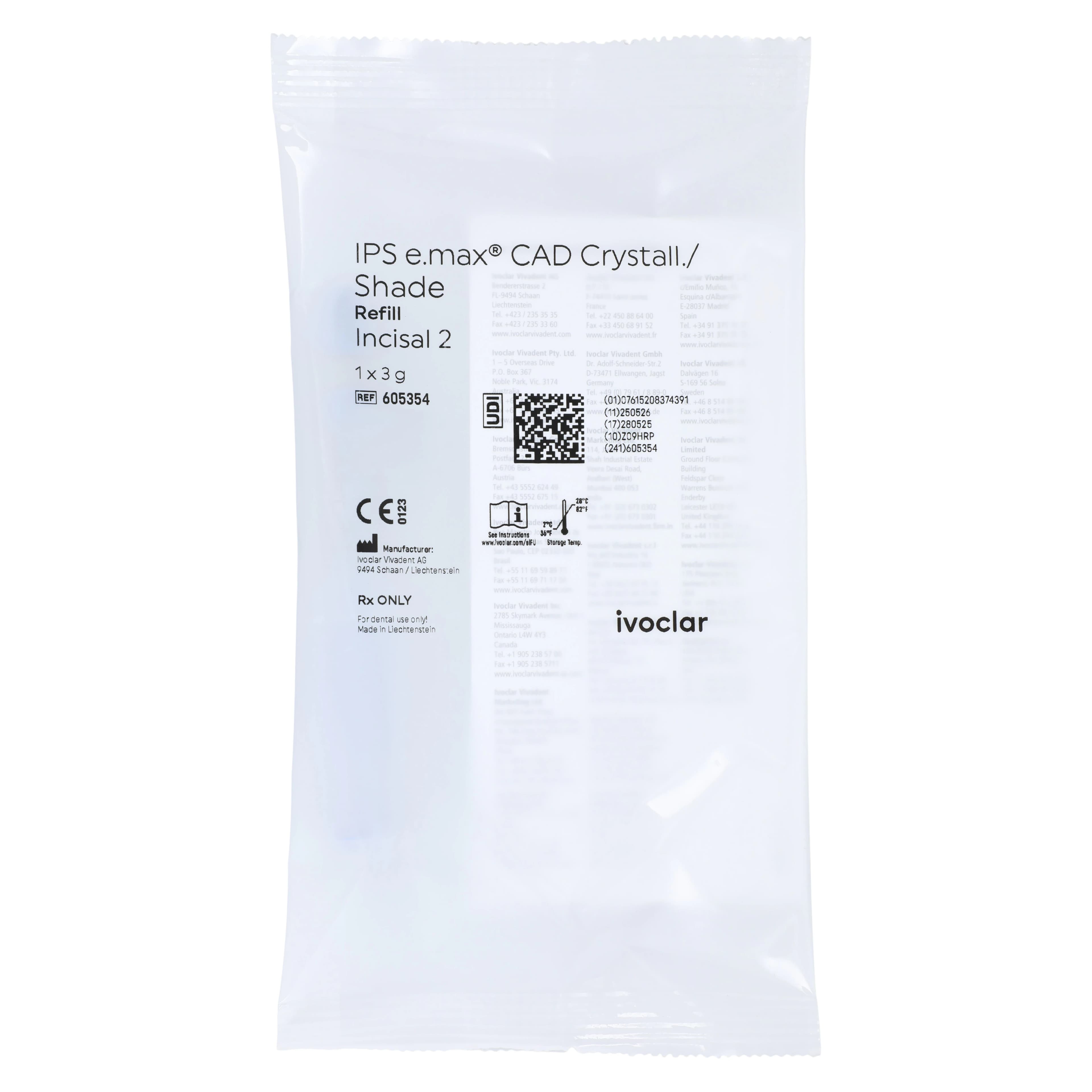 IPS e.max CAD Crystall Shade I2, 3g Syringe Refill - IPS e.max CAD Crystall./Shade 3g I2 - Image 1