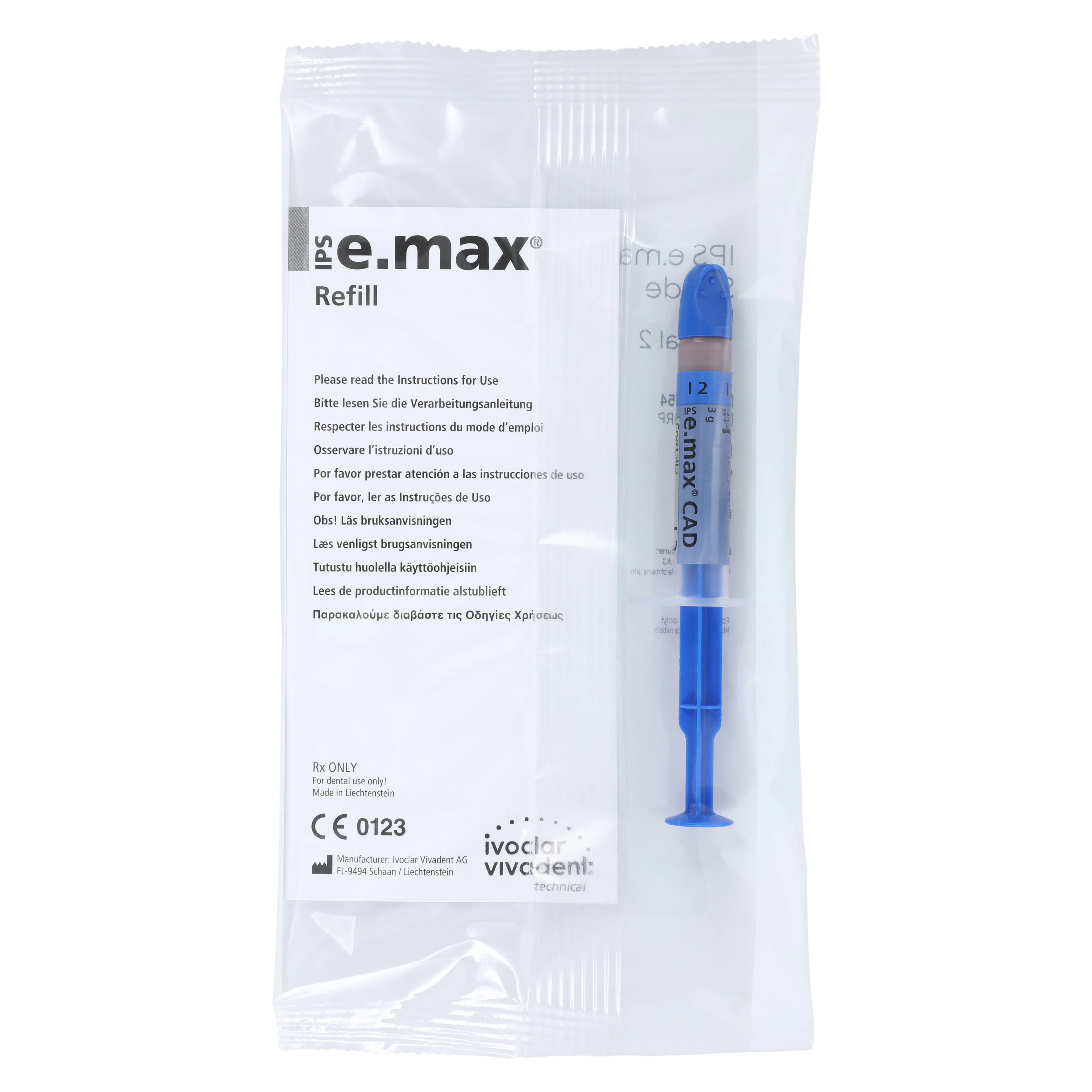 IPS e.max CAD Crystall Shade I2, 3g Syringe Refill thumbnail 2