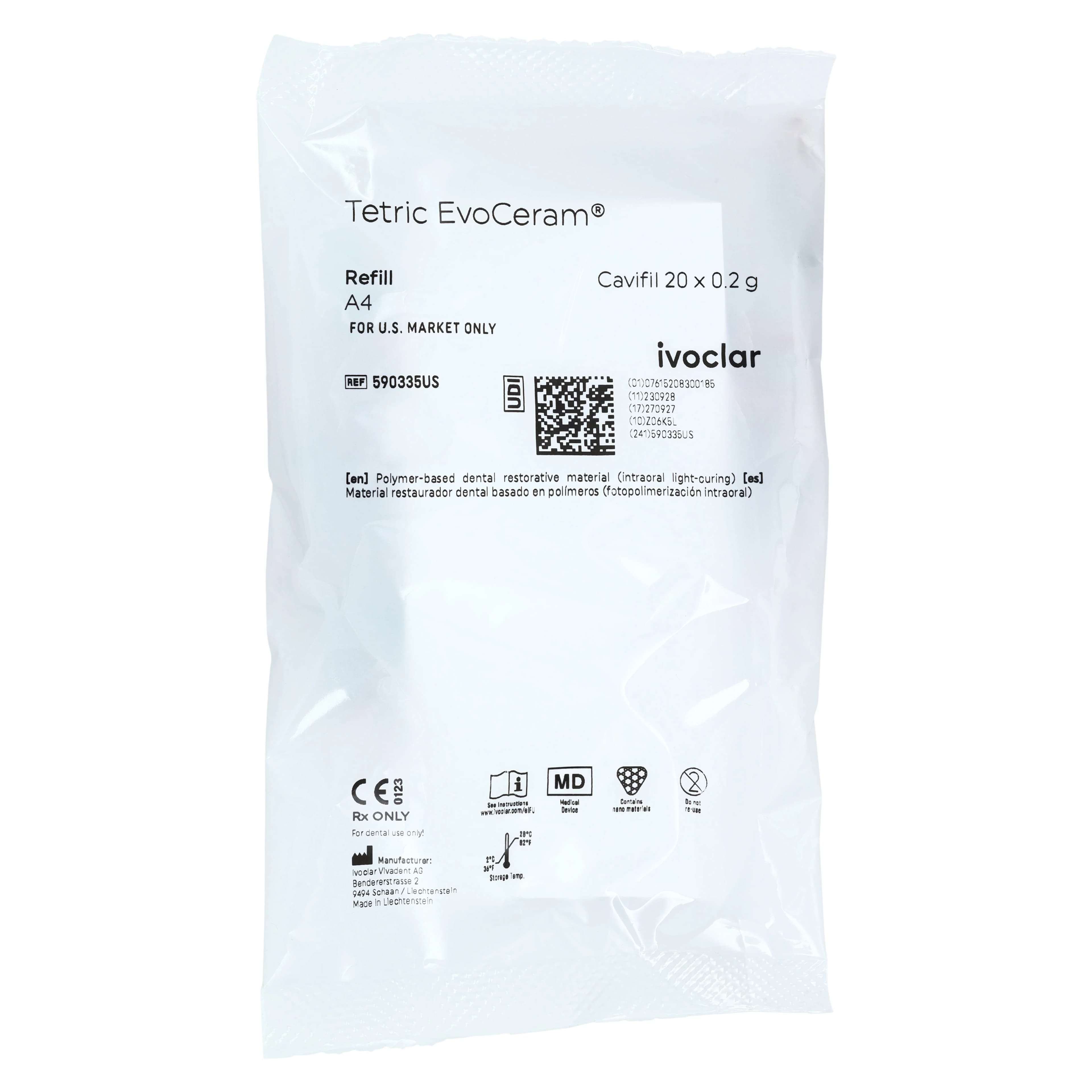 Tetric EvoCeram Nanohybrid Composite, Shade A4, Cavifil Refill, 0.2 g, 20/Pkg, 590335US thumbnail 2