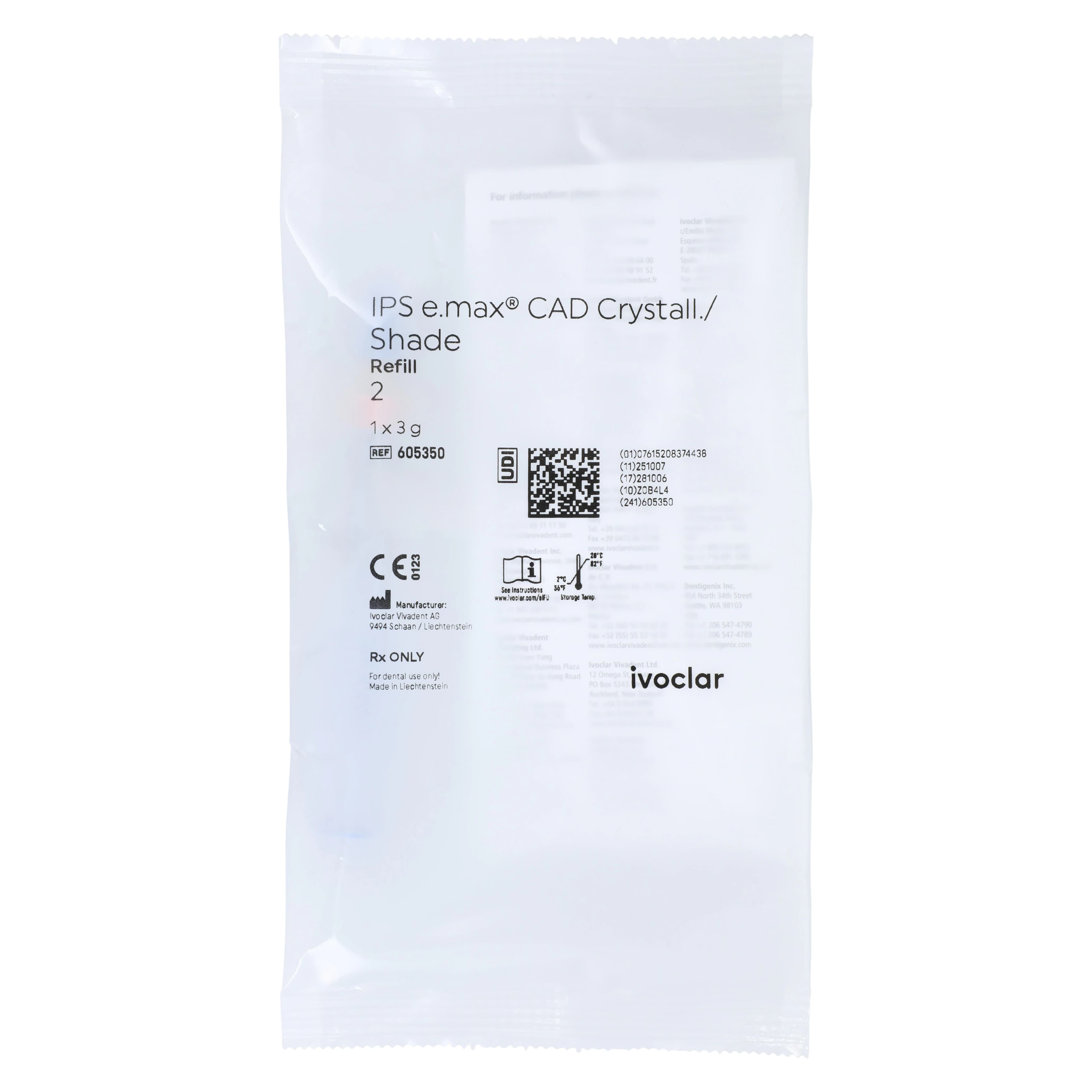 IPS e.max CAD Crystall./Shade 2, 3 g Syringe Refill - IPS e.max CAD Crystall./Shade 3g 2 - Image 1