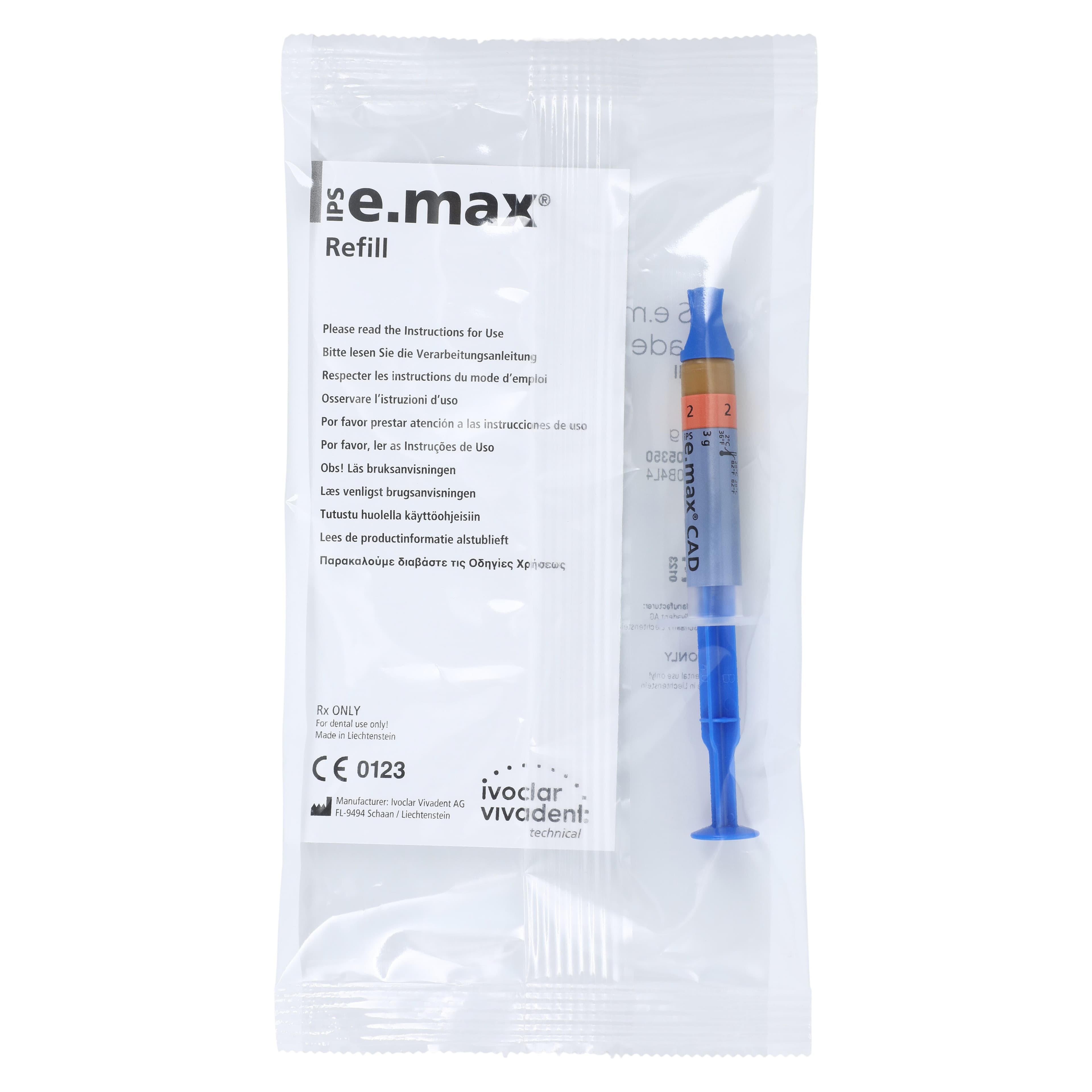 IPS e.max CAD Crystall./Shade 2, 3 g Syringe Refill thumbnail 2