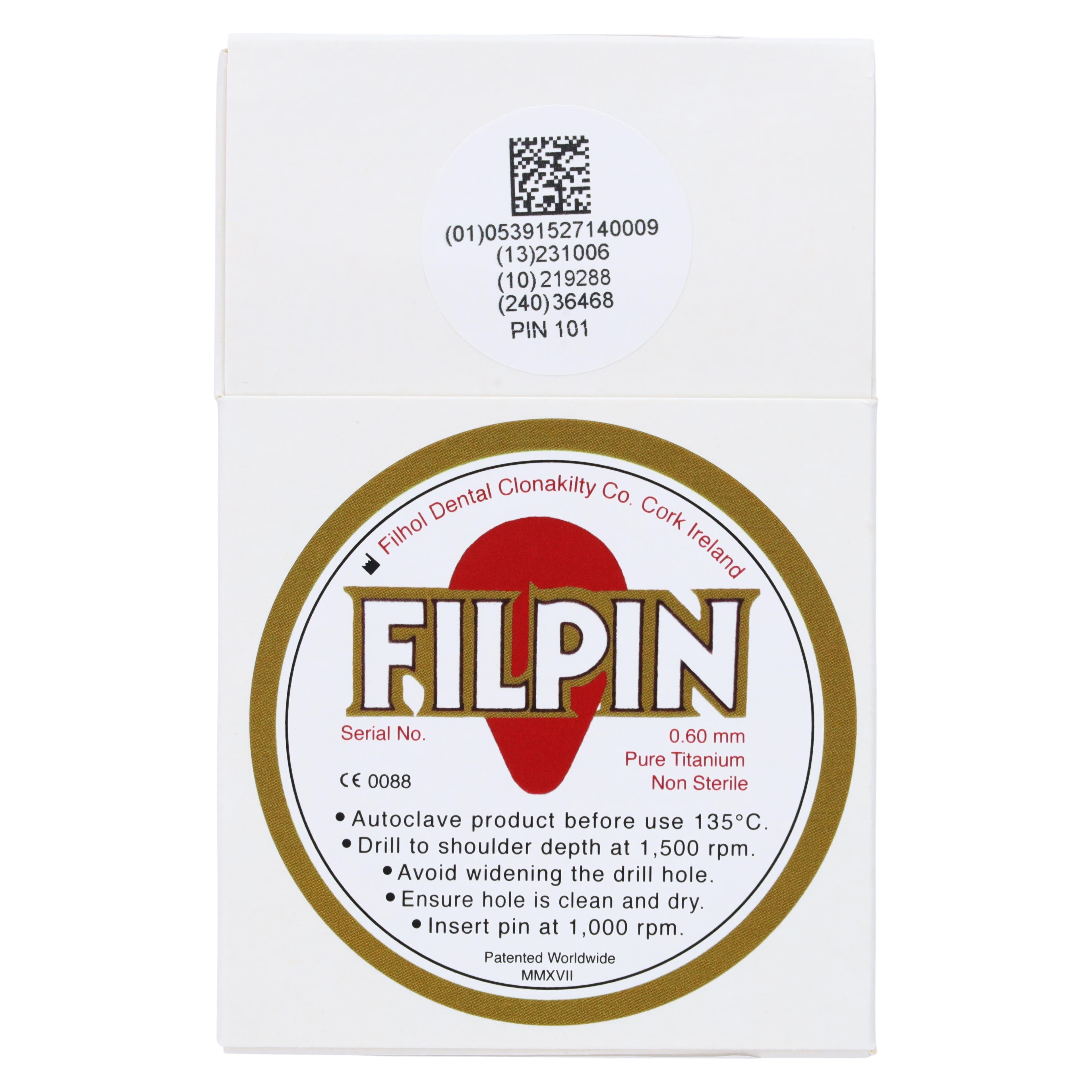 Filpin Standard Universal Hand Driven Titanium Self-Shearing Pins, 0.6 mm/0.021 in, With Drill Package thumbnail 5