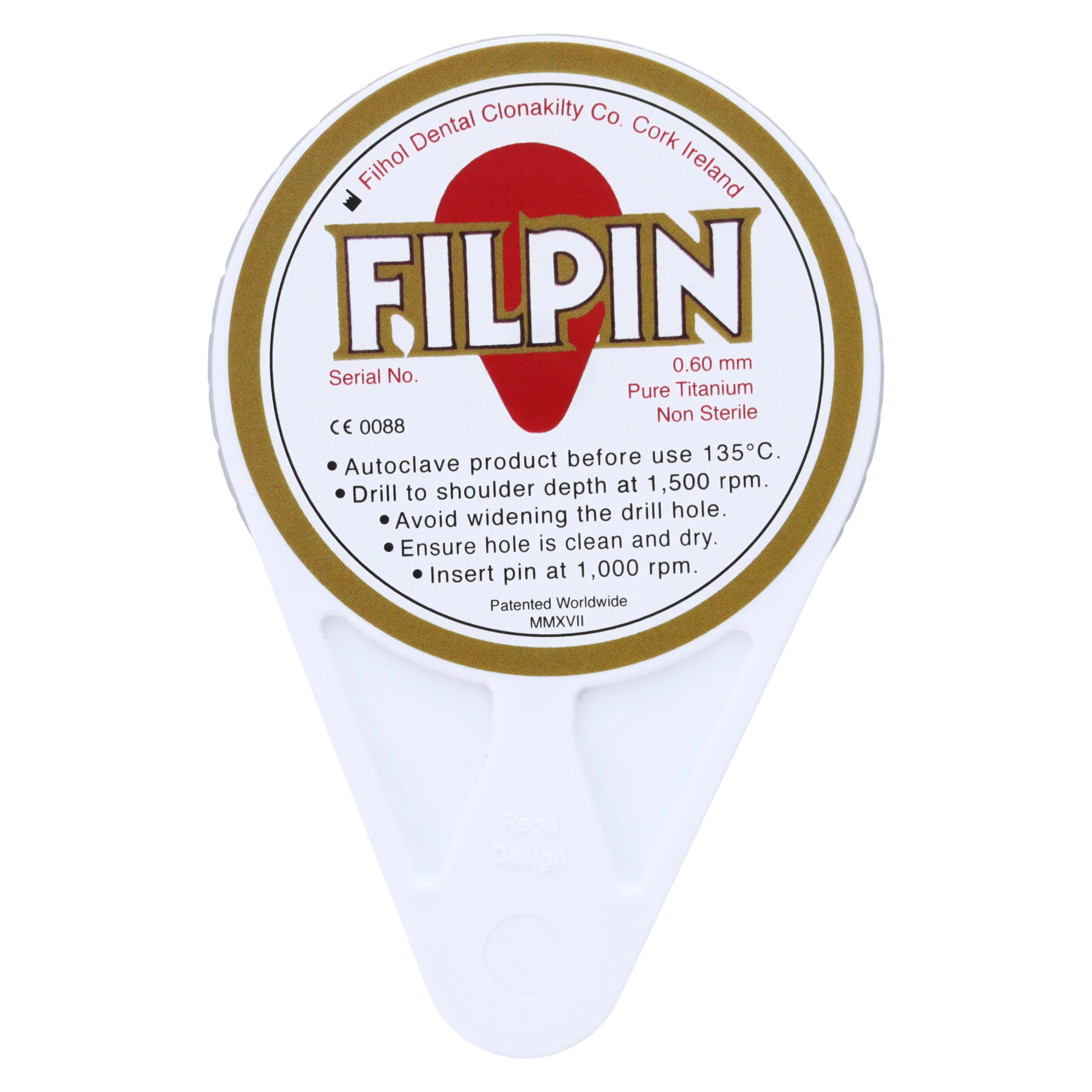 Filpin Standard Universal Hand Driven Titanium Self-Shearing Pins, 0.6 mm/0.021 in, With Drill Package thumbnail 3