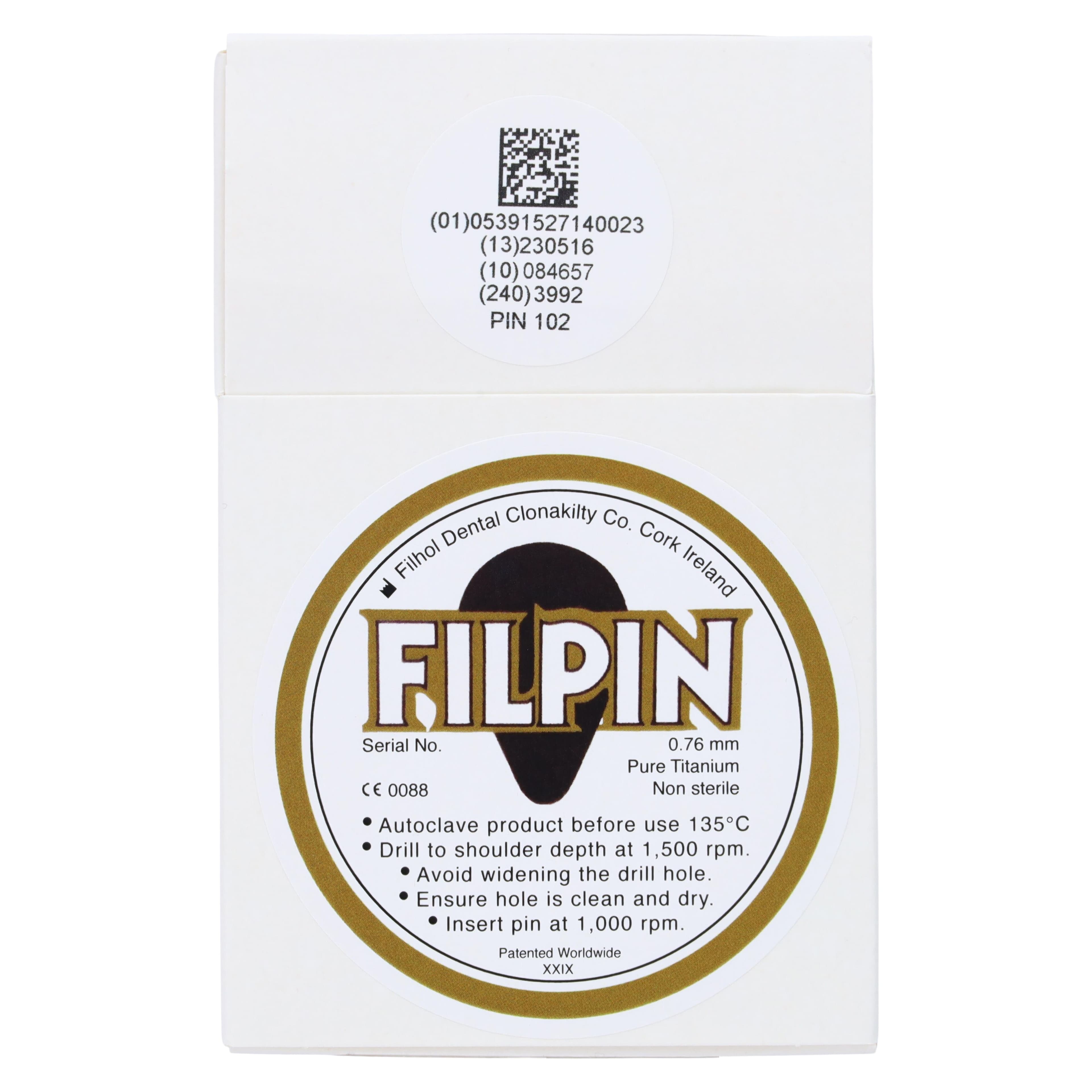 Filpin Titanium Dental Pins, Standard Package, Large, 0.027" (0.76 mm), Black, 35/Pk, PIN102 thumbnail 5