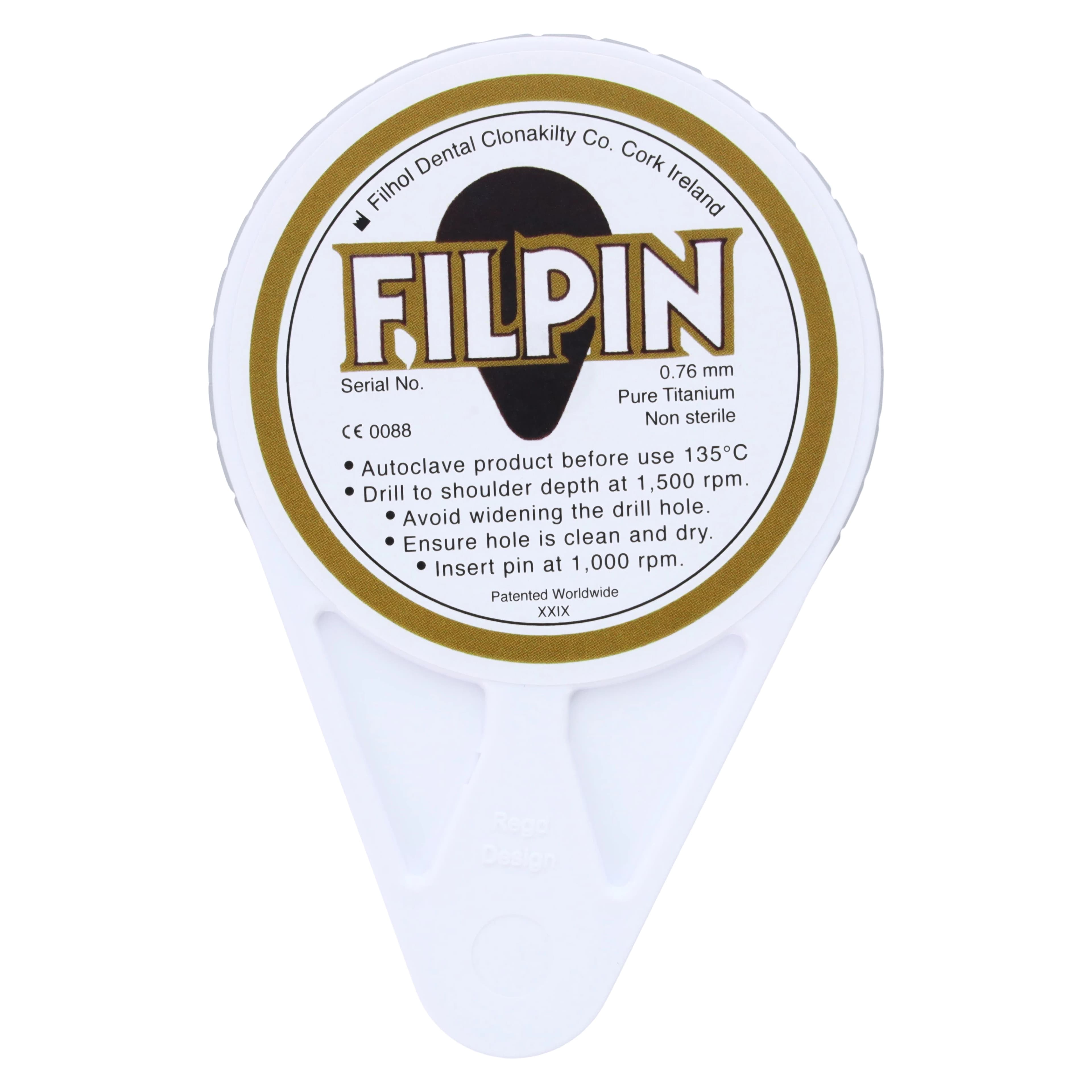 Filpin Titanium Dental Pins, Standard Package, Large, 0.027" (0.76 mm), Black, 35/Pk, PIN102 thumbnail 3