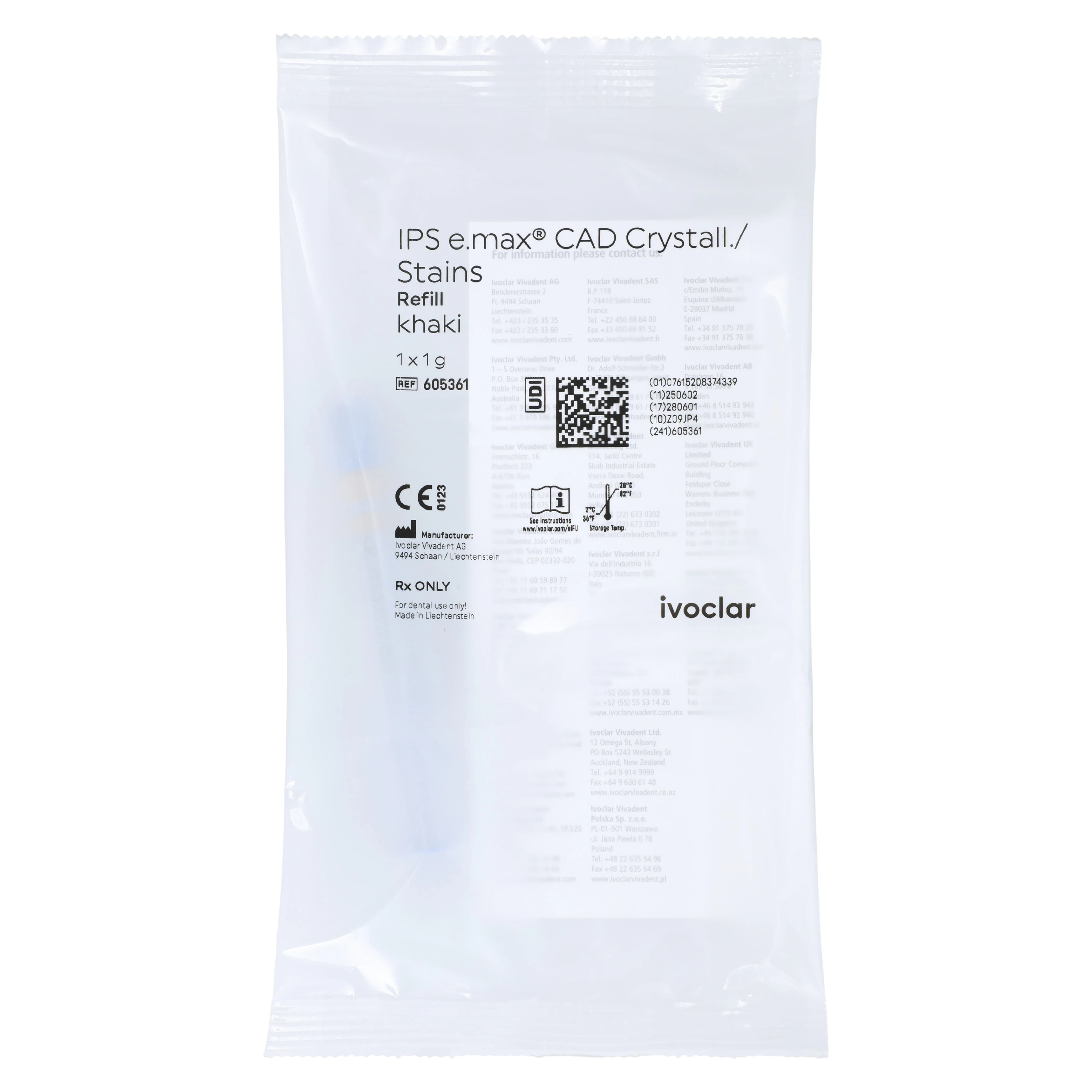 IPS e.max CAD Crystall Stains, Khaki, 1g Syringe Refill - IPS e.max CAD Crystall./Stains 1g khaki - Image 1