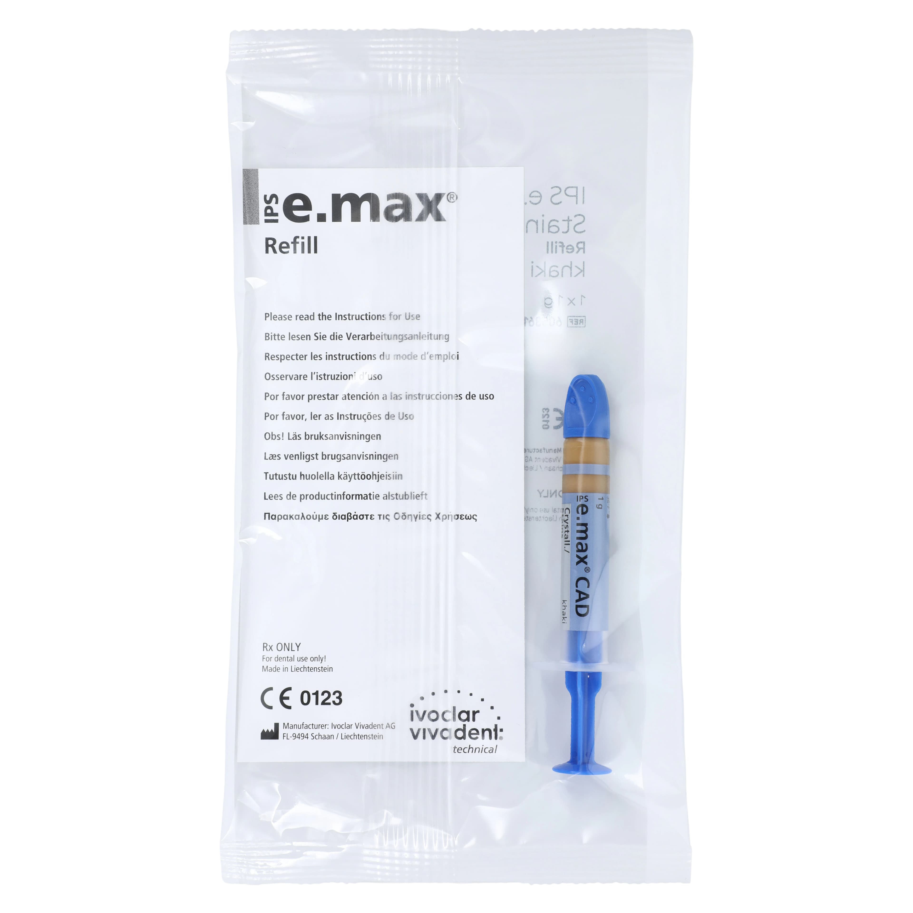 IPS e.max CAD Crystall Stains, Khaki, 1g Syringe Refill thumbnail 2