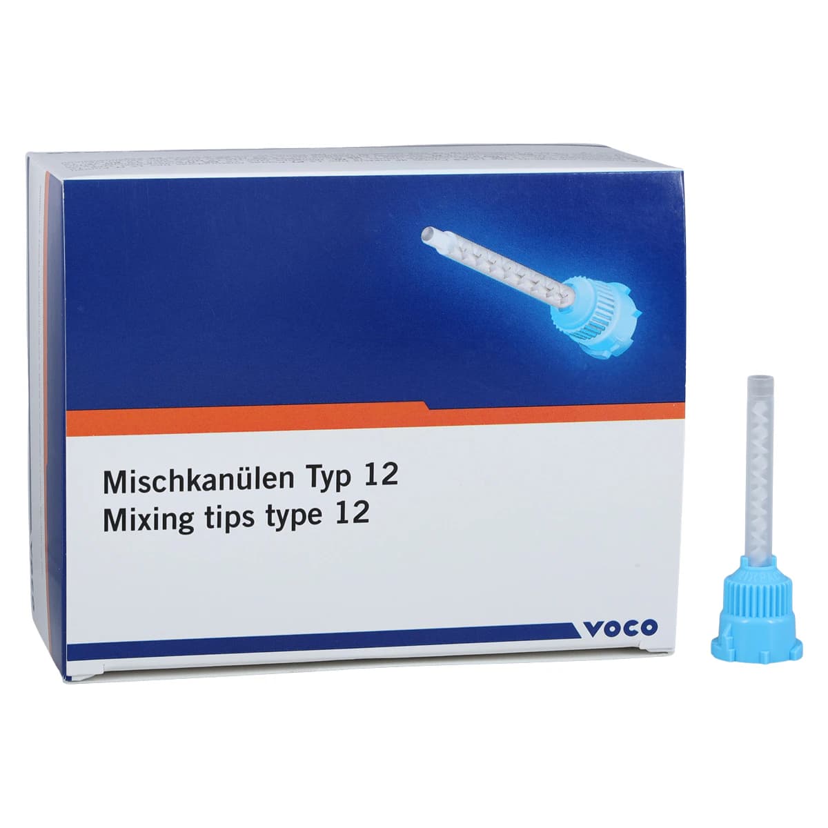 VOCO Rebilda Dual-Cure Mixing Tips, Type 12, Blue, 50/Pkg, Refill - Rebilda® Self-Cure/Dual-Cure Mixing Tips – 50/Pkg - Dual-Cure Mixing Tips  –  Type 12, Refill, Blue - Image 1