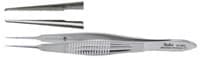 Castroviejo Suture Forceps, Straight, 4", 1x2 Teeth, Stainless Steel, Autoclavable, Each - Forcep Castroviejo 1x2 Te - Image 1