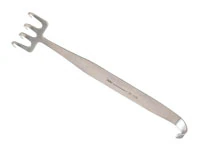 Miltex Freeman Rake Retractor, 7-1/4" Overall Length, 4 Prongs, 1-1/2" Wide, Offset Prongs - Miltex - Freeman Ret 7-1/4 4prg Sh 1-1/2 Wide Offset Prongs - Image 1