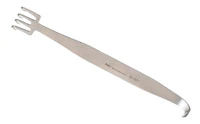 Miltex Freeman Rake Retractor, 7-1/4" x 7/8", Stainless Steel, 4-Prong, In-Line - Retractor Freeman Rake 7" - Image 1