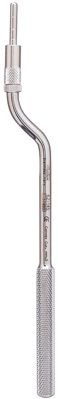 Miltex Convex Osteotome with Stop, Curved, 3 mm, Stainless Steel, 1 Each - Convex Osteotomes with Stops – Curved, 3 mm - Convex Osteotomes with Stops – Curved, 3 mm - Image 1