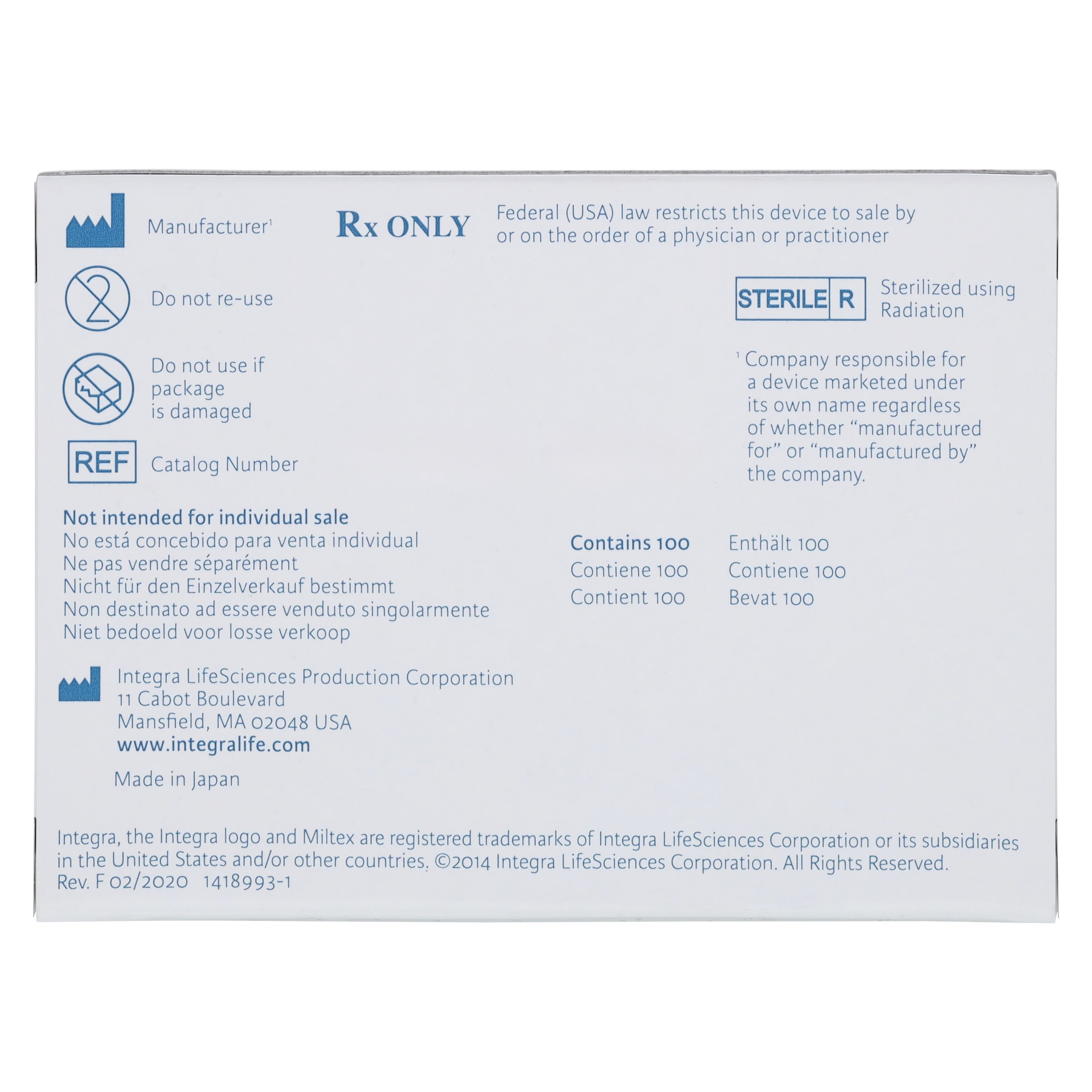 Miltex Carbon Steel Sterile Surgical Blade #12B (Double-Edge), 100/Box, 4-112B thumbnail 6