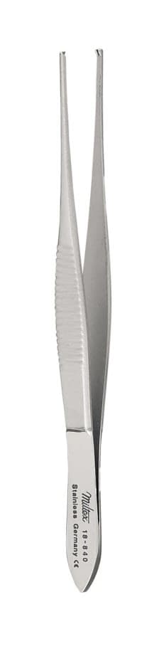 Miltex Strabismus Forceps, Straight, 4", 1x2 Teeth, Stainless Steel, Autoclavable - Forcep 4" - Image 1