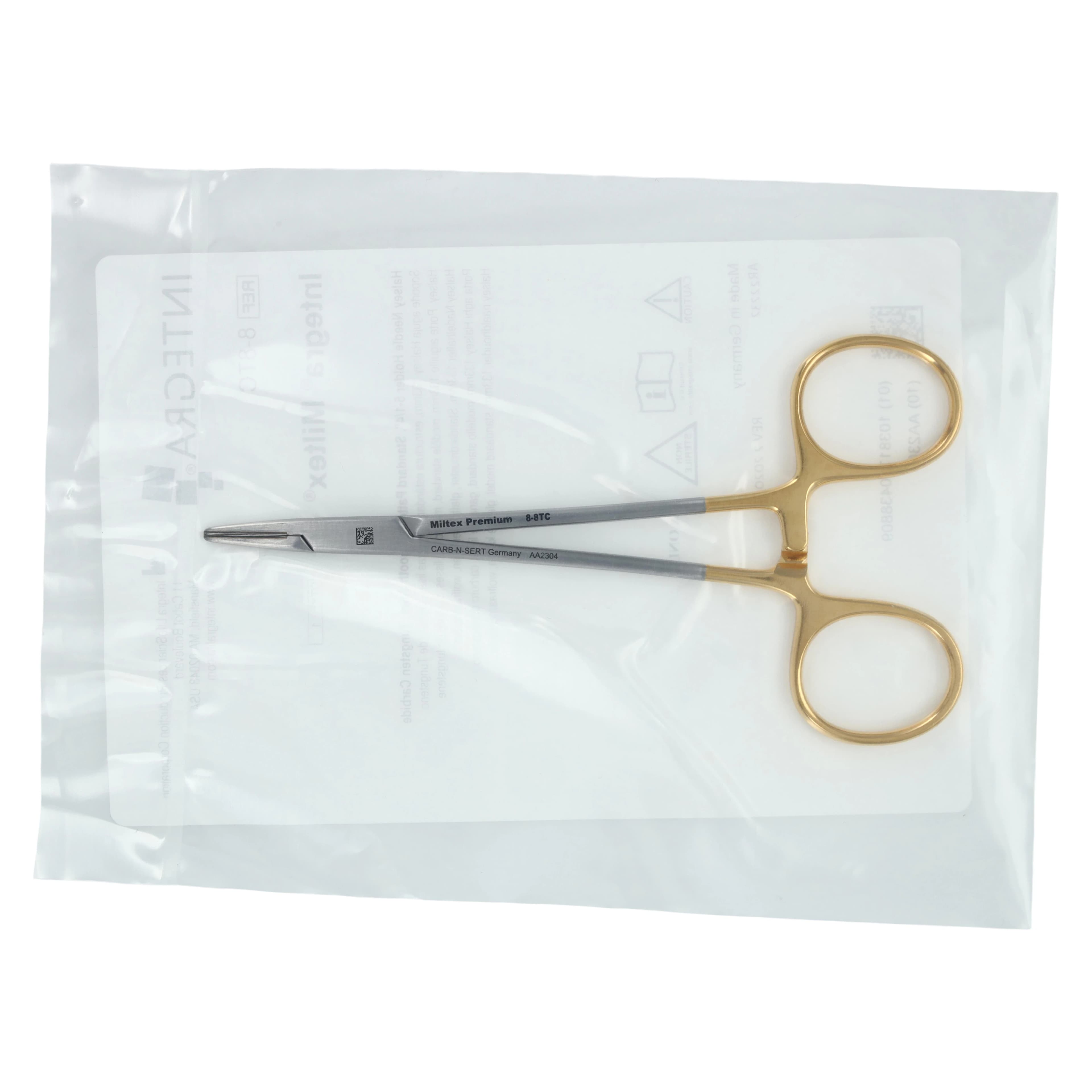 Miltex Carb-N-Sert Halsey Needle Holder, 5" Tungsten Carbide, Smooth Jaw - Carb-n-sert Halsey Smooth - Image 1
