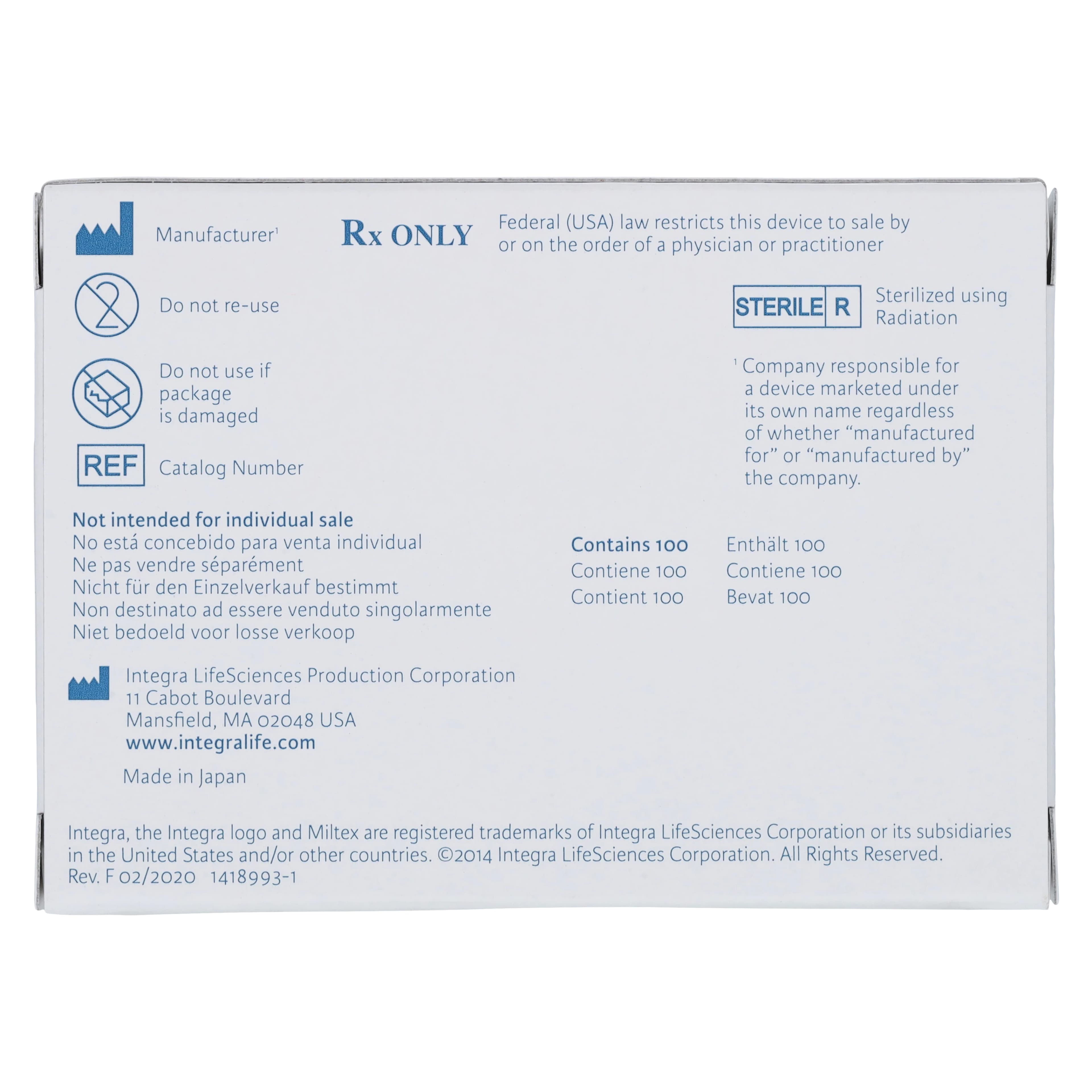 Miltex Carbon Steel Sterile Surgical Blades #15C (Angled), 100/Box, 4-115C thumbnail 6