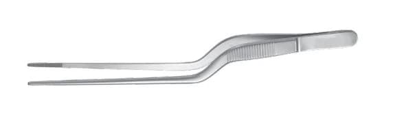 Miltex Jansen Bayonet Dressing Forceps, 7-1/2", Serrated Jaws, Stainless Steel - Forceps Jansen Bayonet Dress - Image 1