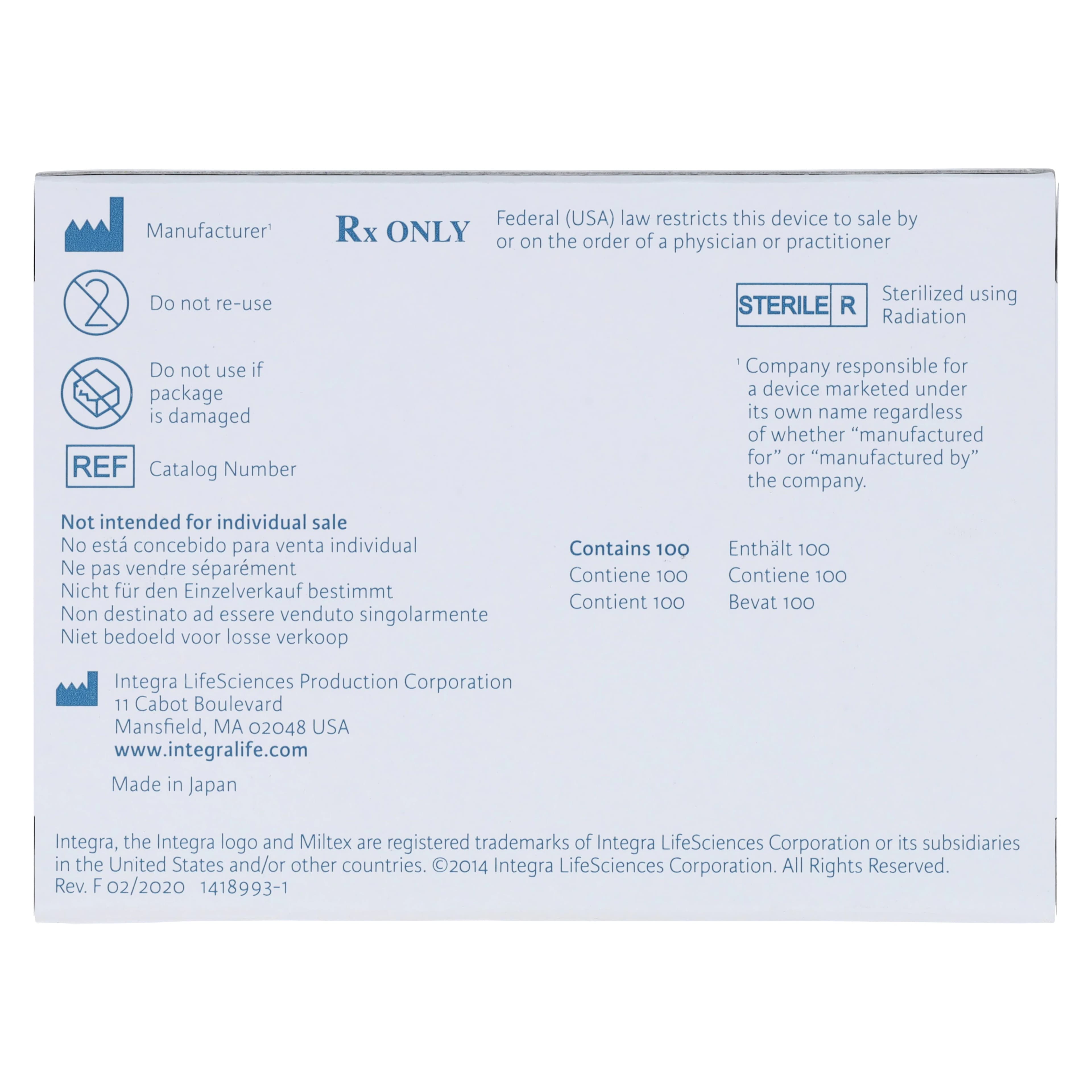 Miltex #10 Sterile Carbon Steel Surgical Blades, Individually Wrapped, 100/Box, 4-110 thumbnail 5