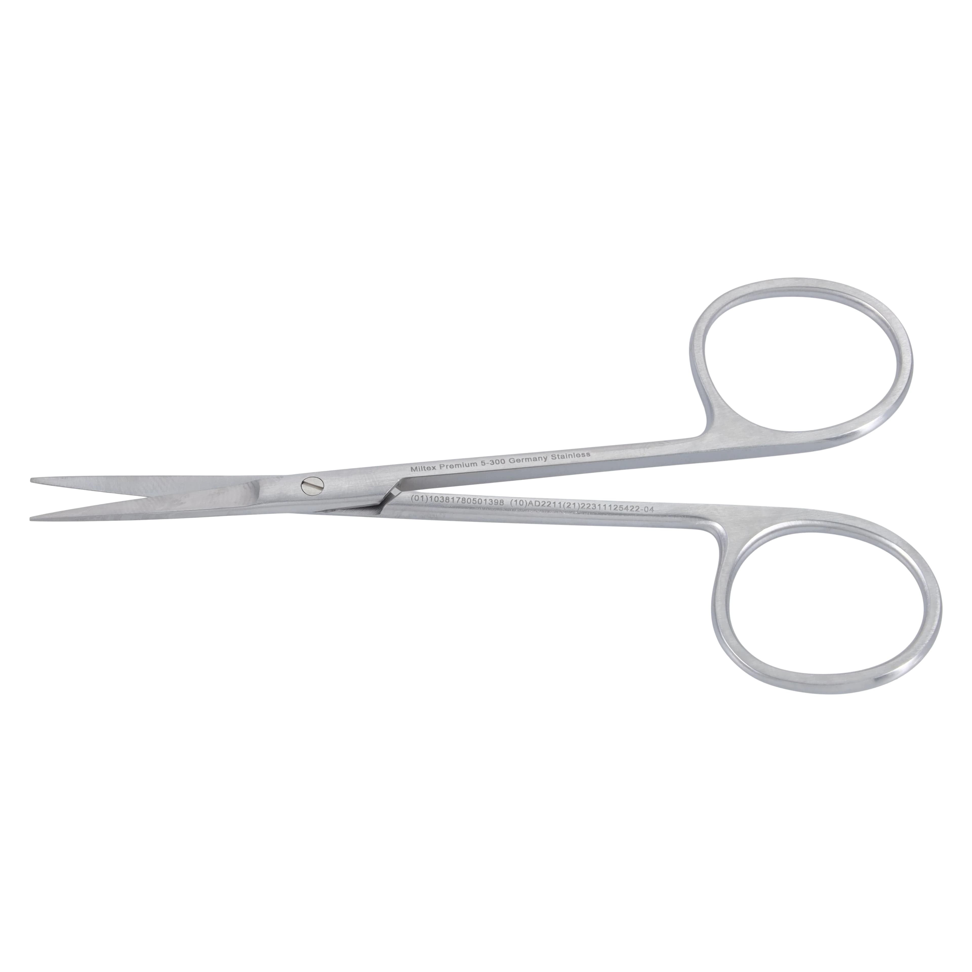 Miltex-Integra Iris Surgical Scissors, 4" Straight, Stainless Steel, Sharp/Sharp Tips, 5-300 - Surgical Scissors – Iris 4", Straight - Surgical Scissors – Iris 4", Straight - Image 1