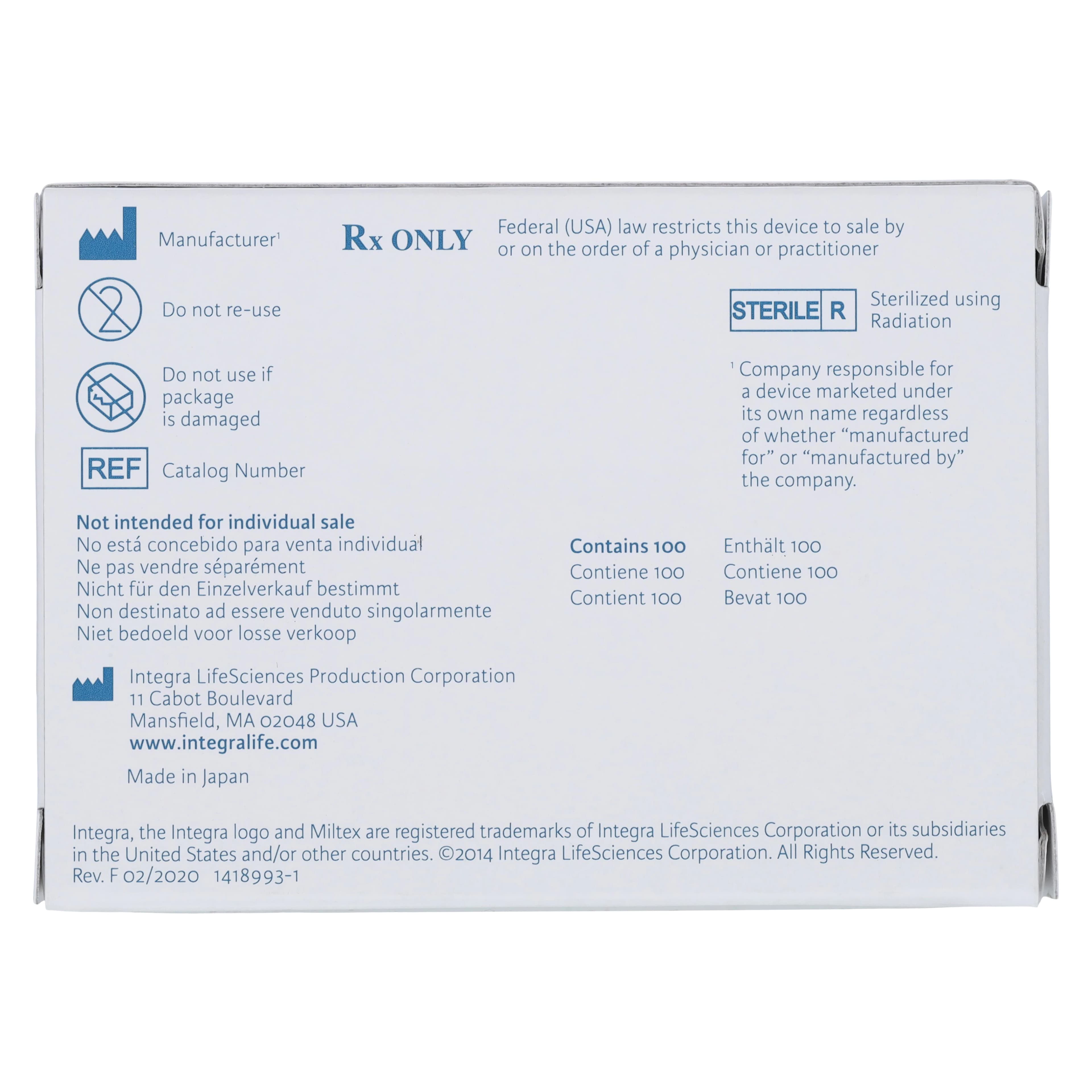 Miltex by Integra Carbon Steel Sterile Surgical Blade #11, 100/Box, 4-111 thumbnail 6