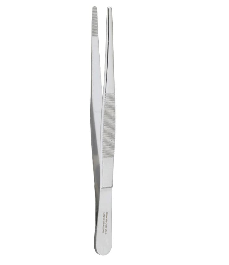 Vantage Dressing Forceps, Serrated, 6" (152mm), Stainless Steel, Autoclavable, Each - Dressing Forcep 6" - Image 1
