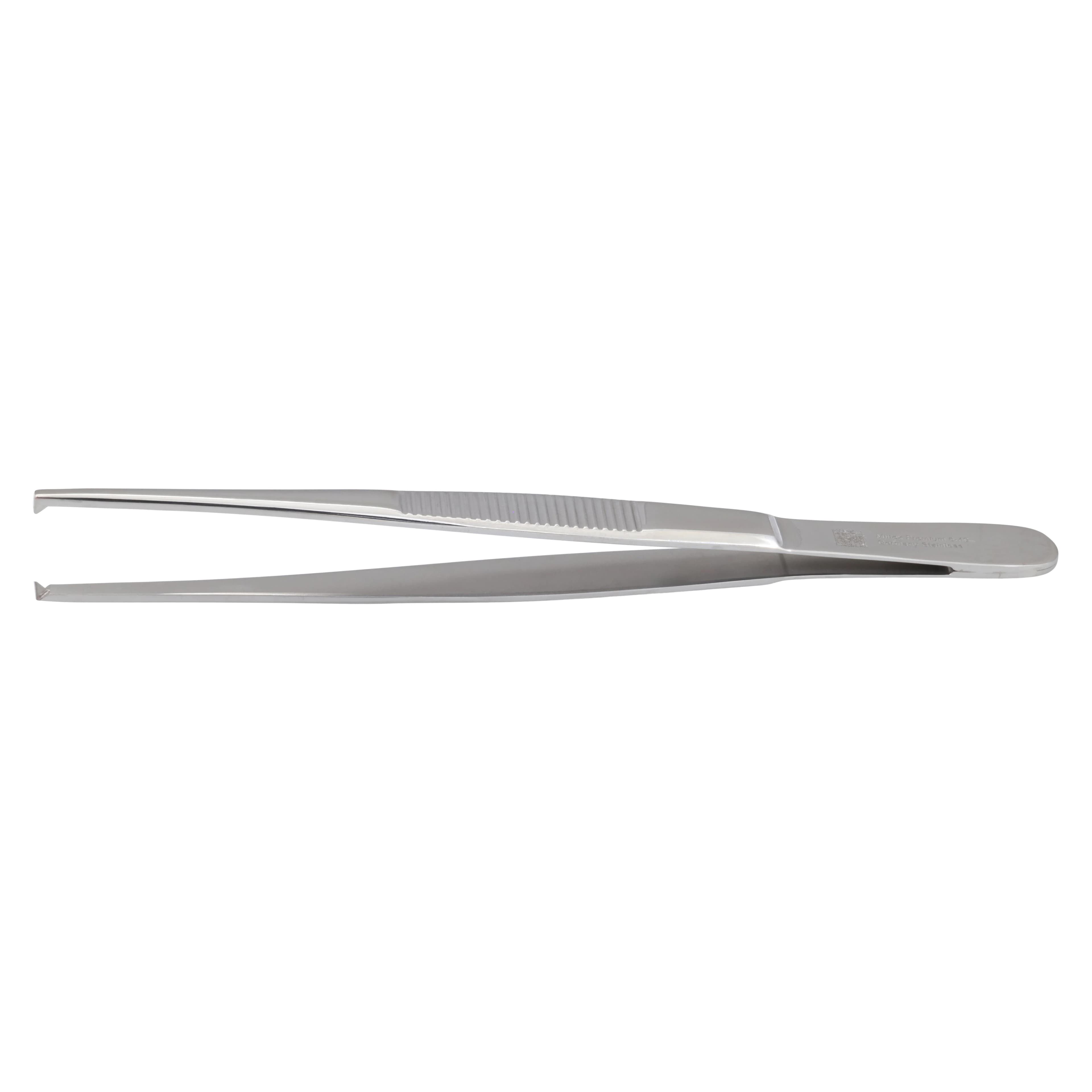 Miltex Tissue Forceps, 1x2 Teeth, Straight, 4-1/2" (11.4 cm), Stainless Steel, Autoclavable - Tissue Forceps 1x2 Teeth - Image 1