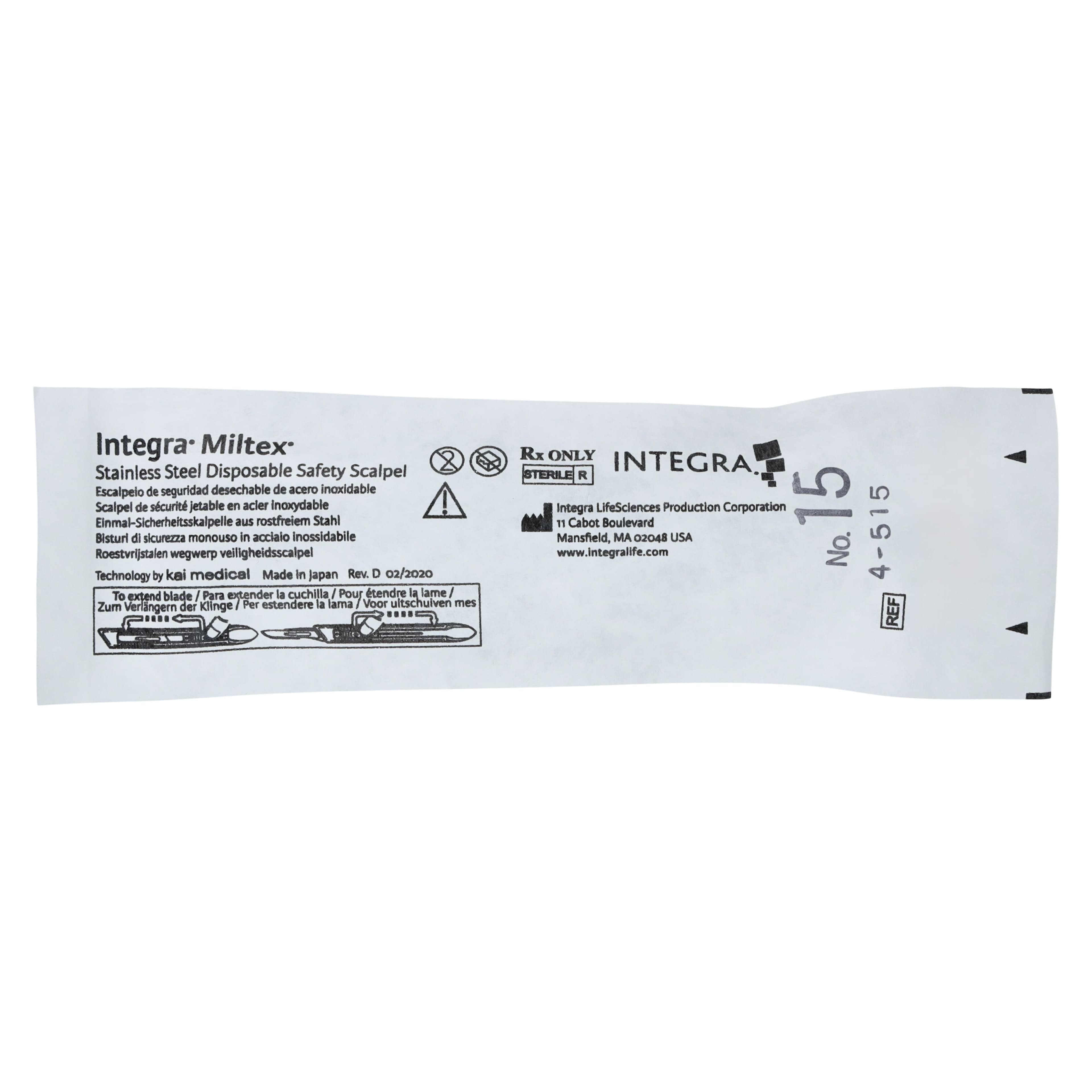 #15 Disposable Safety Scalpel, Sterile, Retractable Stainless Steel Blade, 10/Box, 4-515 thumbnail 5