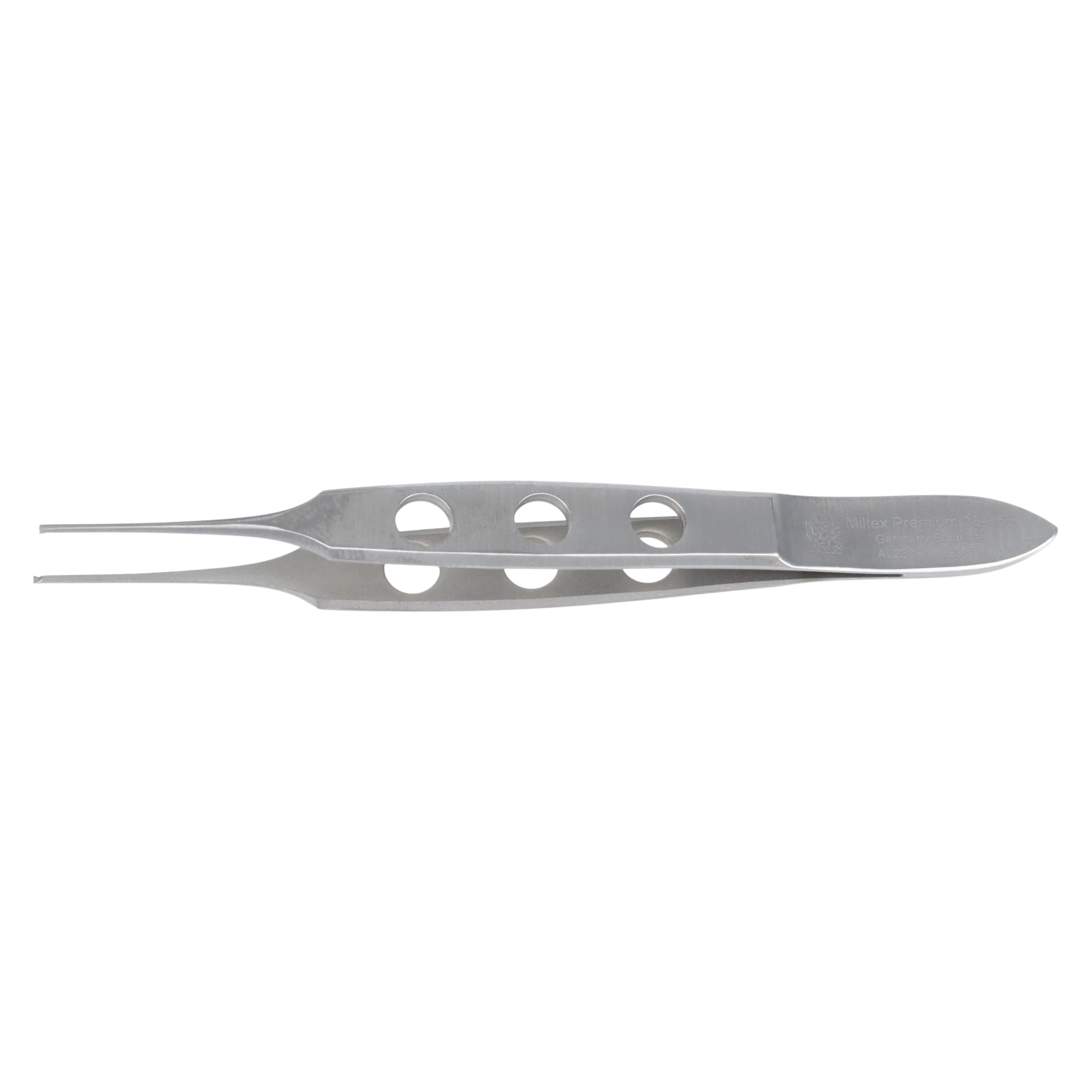 Miltex-Integra Bishop-Harmon Iris Tissue Forceps, Straight, 3-3/8" (85.5mm), 1x2 Teeth, Stainless Steel, Autoclavable, Each - Forcep Iris Bishop-Harmon - Image 1