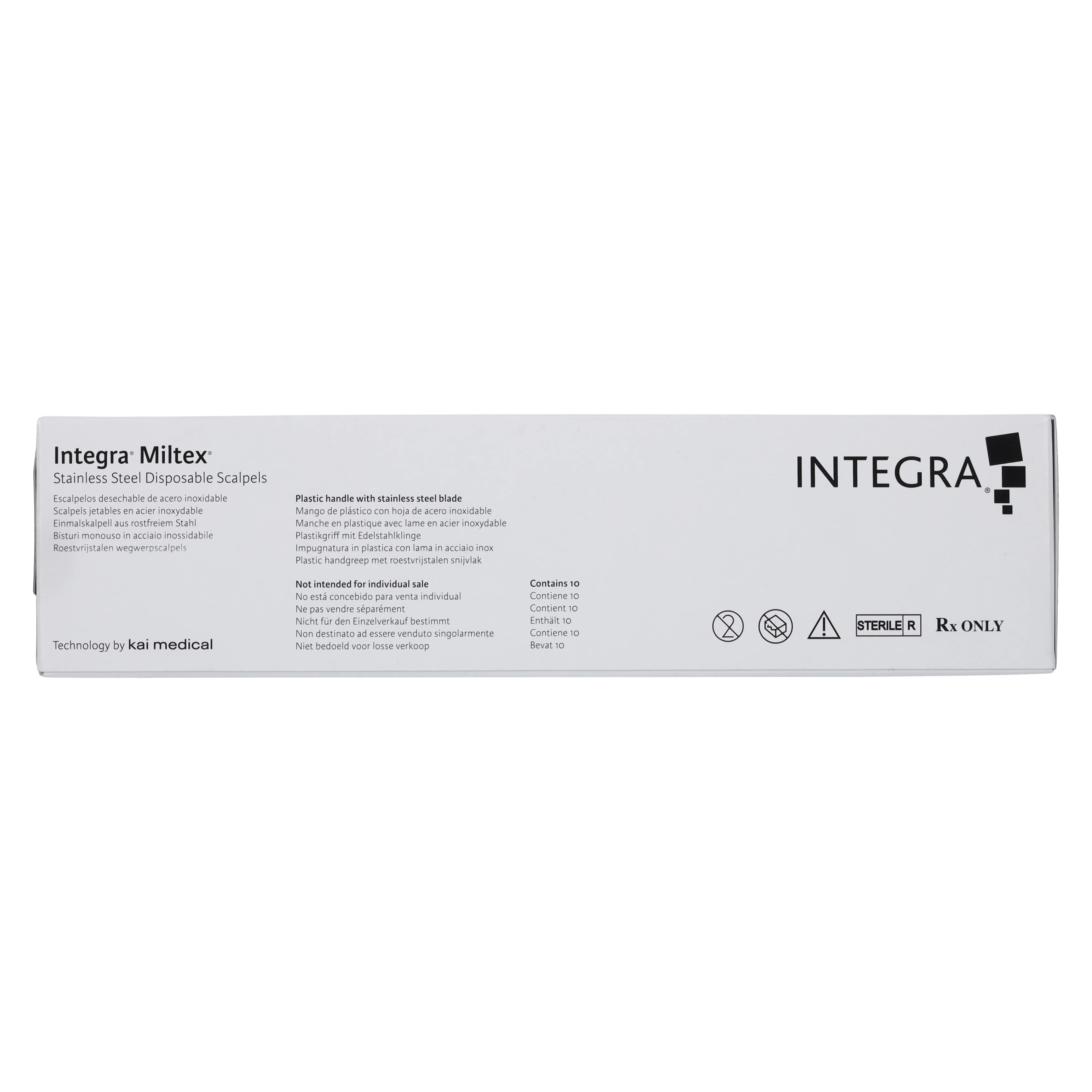 Miltex Sterile Disposable Scalpel #10, Stainless Steel, Safety Sleeve, 10/Box, 4-410 thumbnail 3