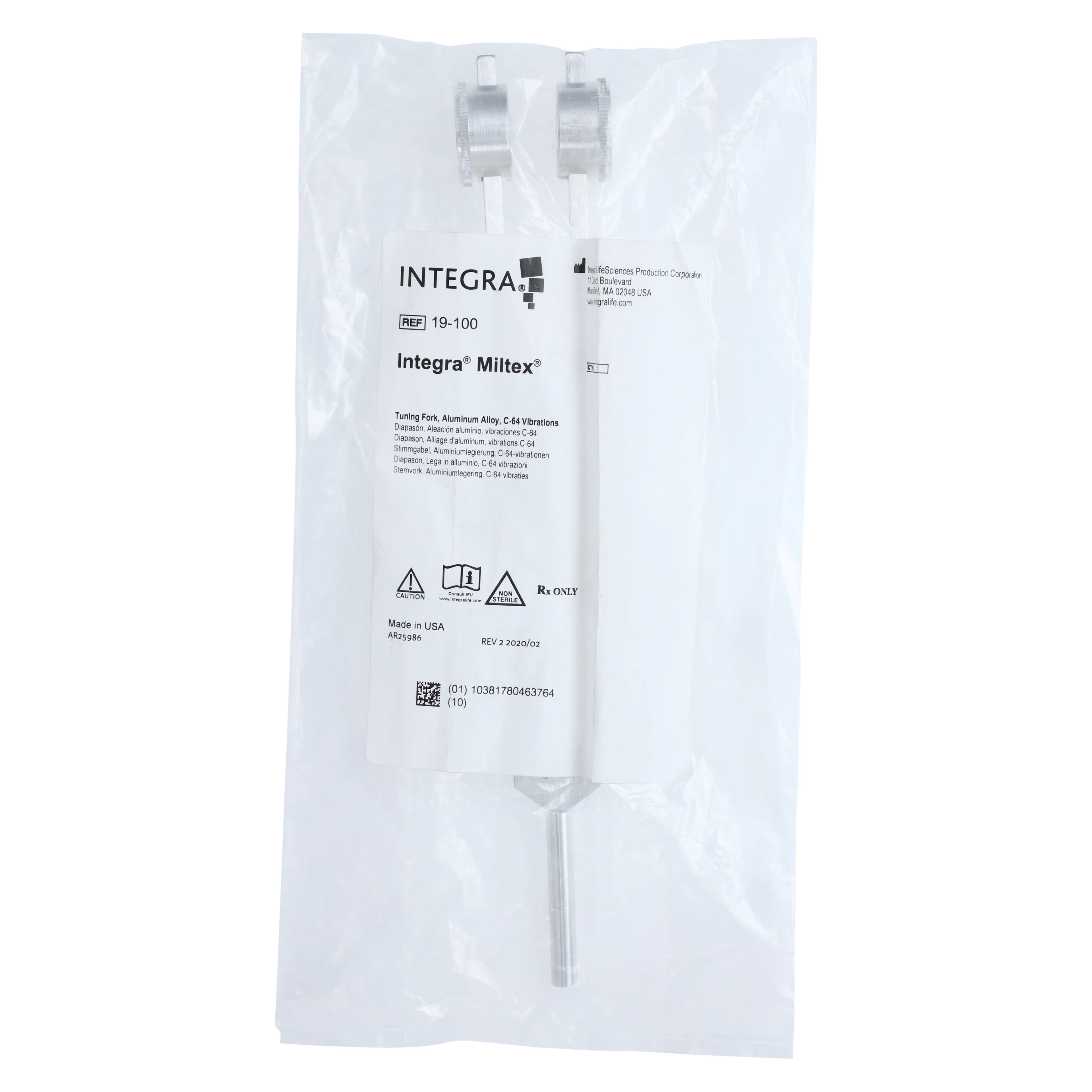 Miltex-Integra Tuning Fork C-64, 64 Hz, Stainless Steel, Each thumbnail 6