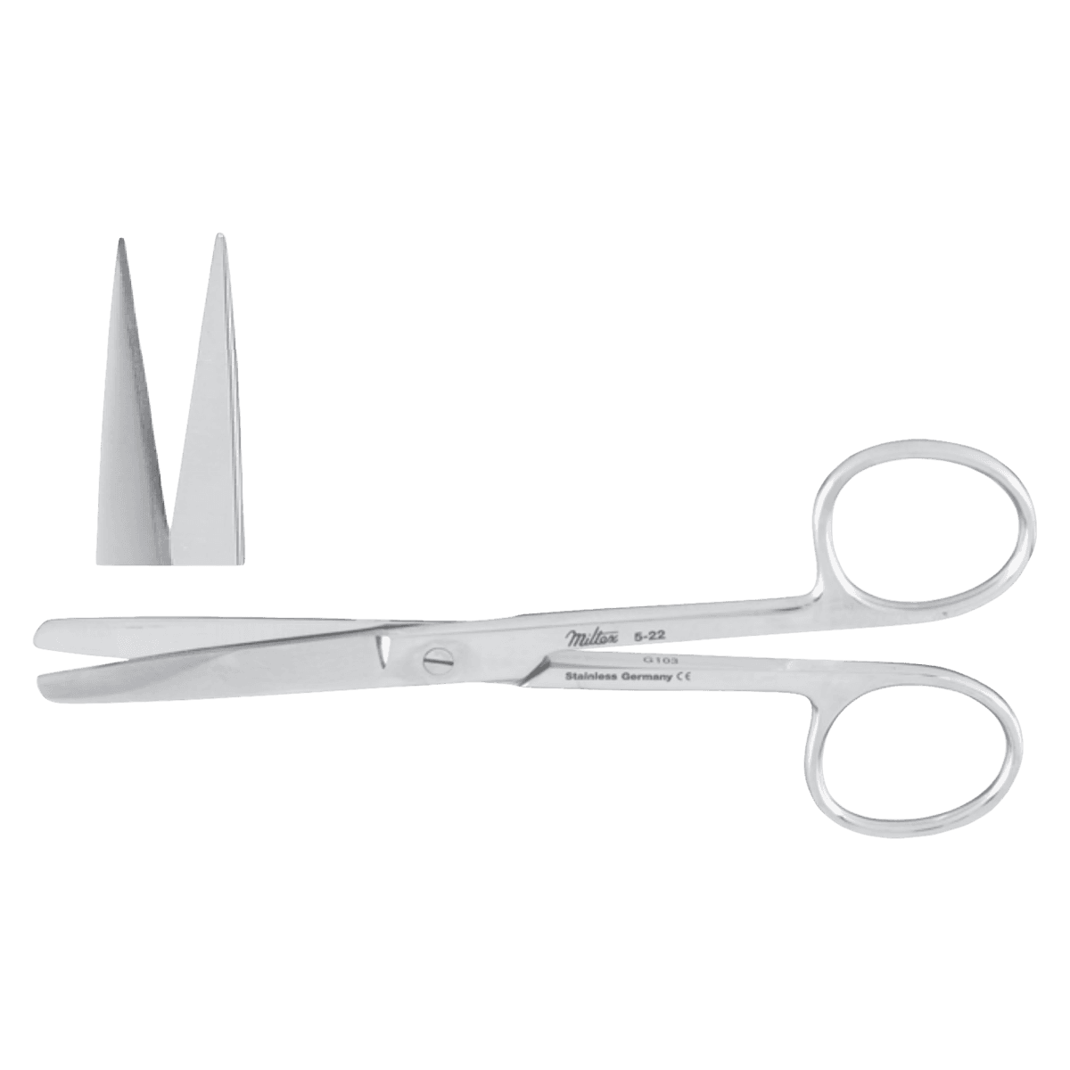 Miltex Surgical Scissors, 4-1/2" Straight, Sharp/Sharp, Stainless Steel, Each thumbnail 3