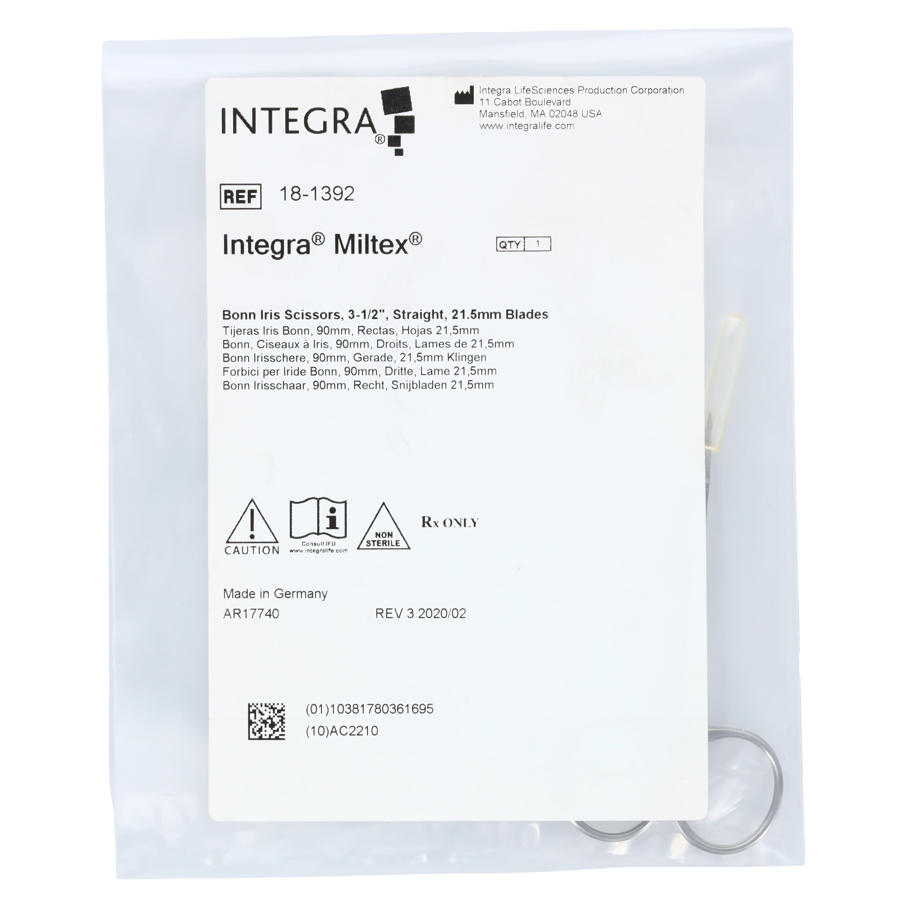 Miltex-Integra Iris Scissors, Straight, 3-1/2" Stainless Steel, Each thumbnail 5