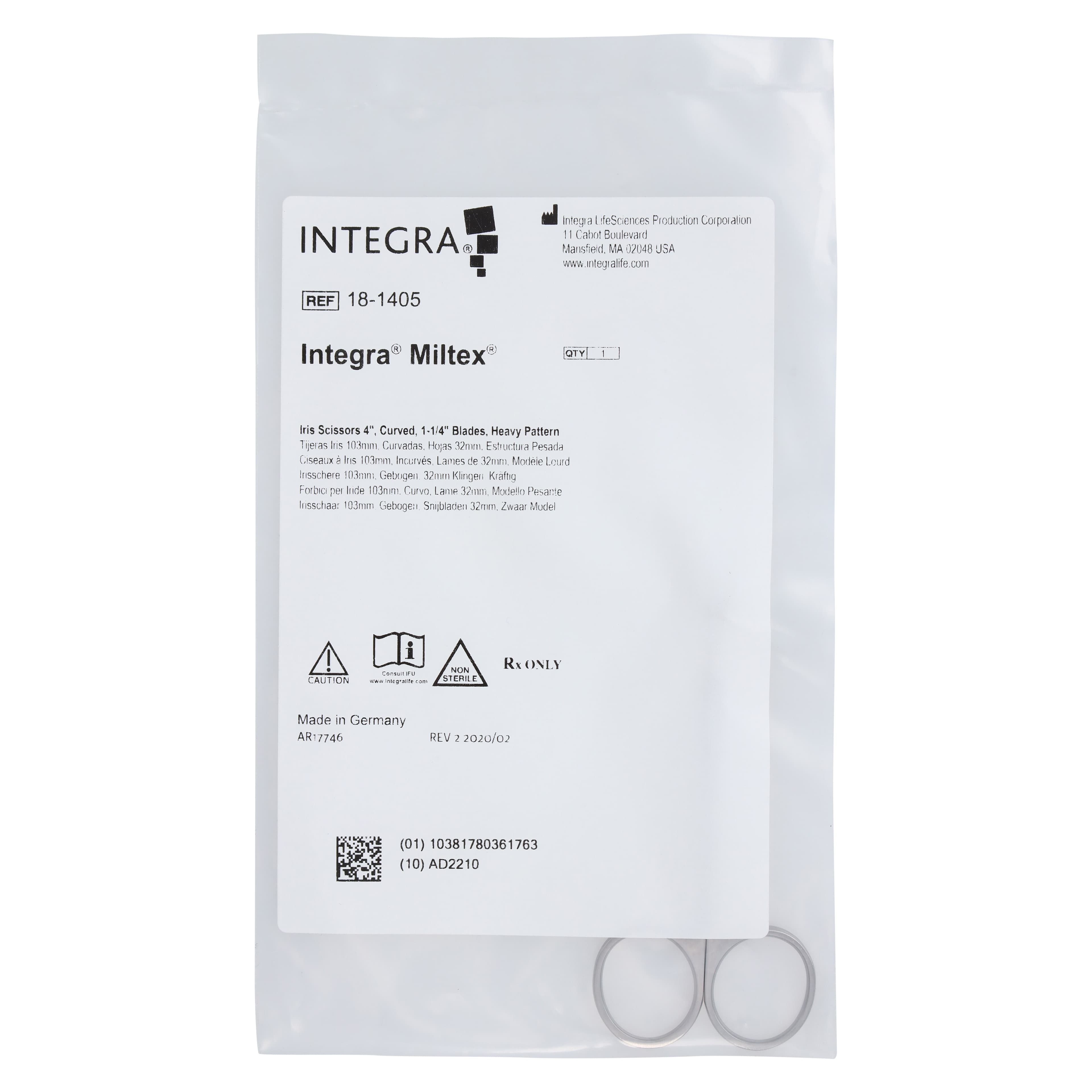 Miltex-Integra Iris Scissors, Curved, 4" (10 cm), Stainless Steel, Each thumbnail 5