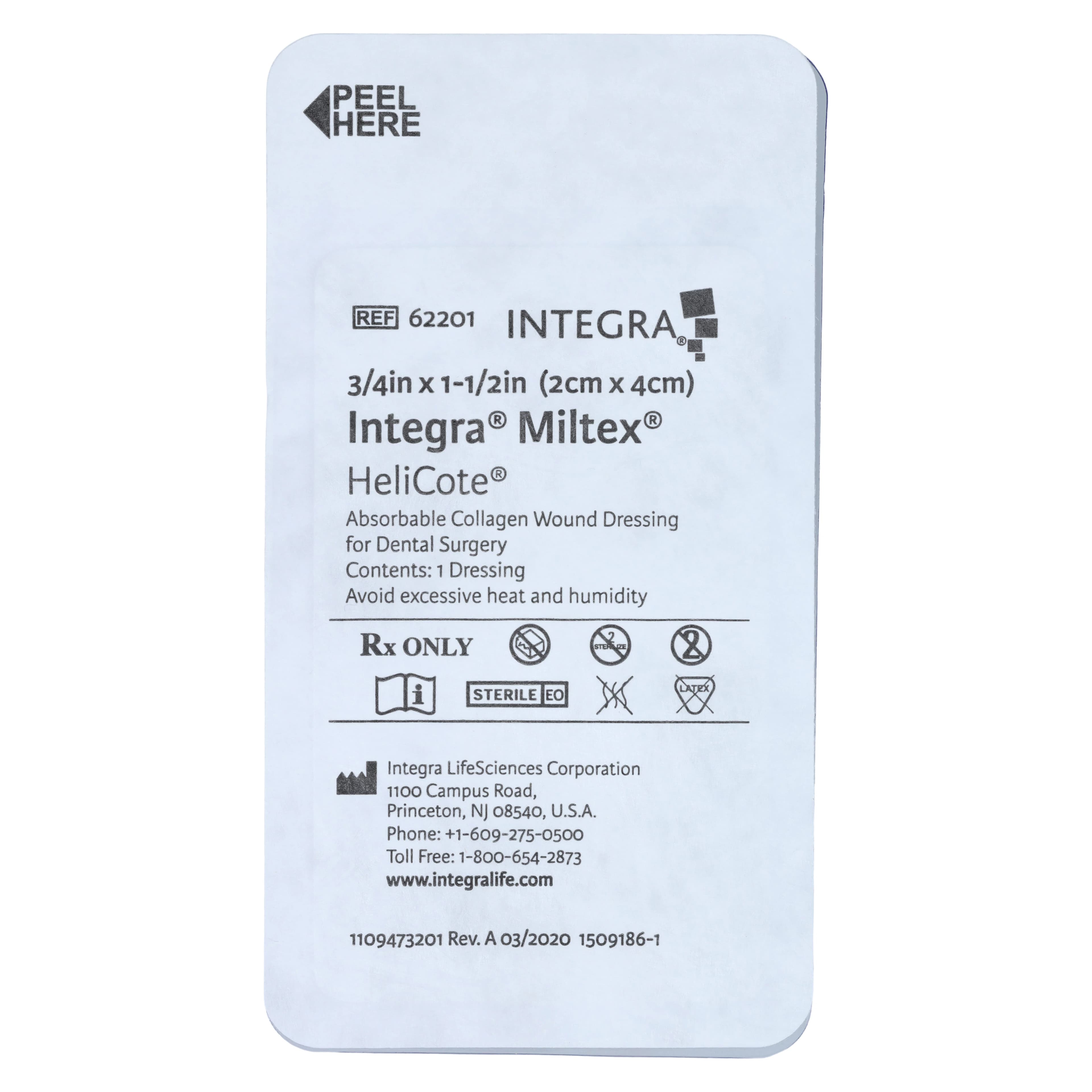 HeliCOTE Absorbable Collagen Wound Dressing, Sterile, 3/4" x 1.5" (1.9 cm x 3.8 cm), 10/Pkg, 62-201 thumbnail 3