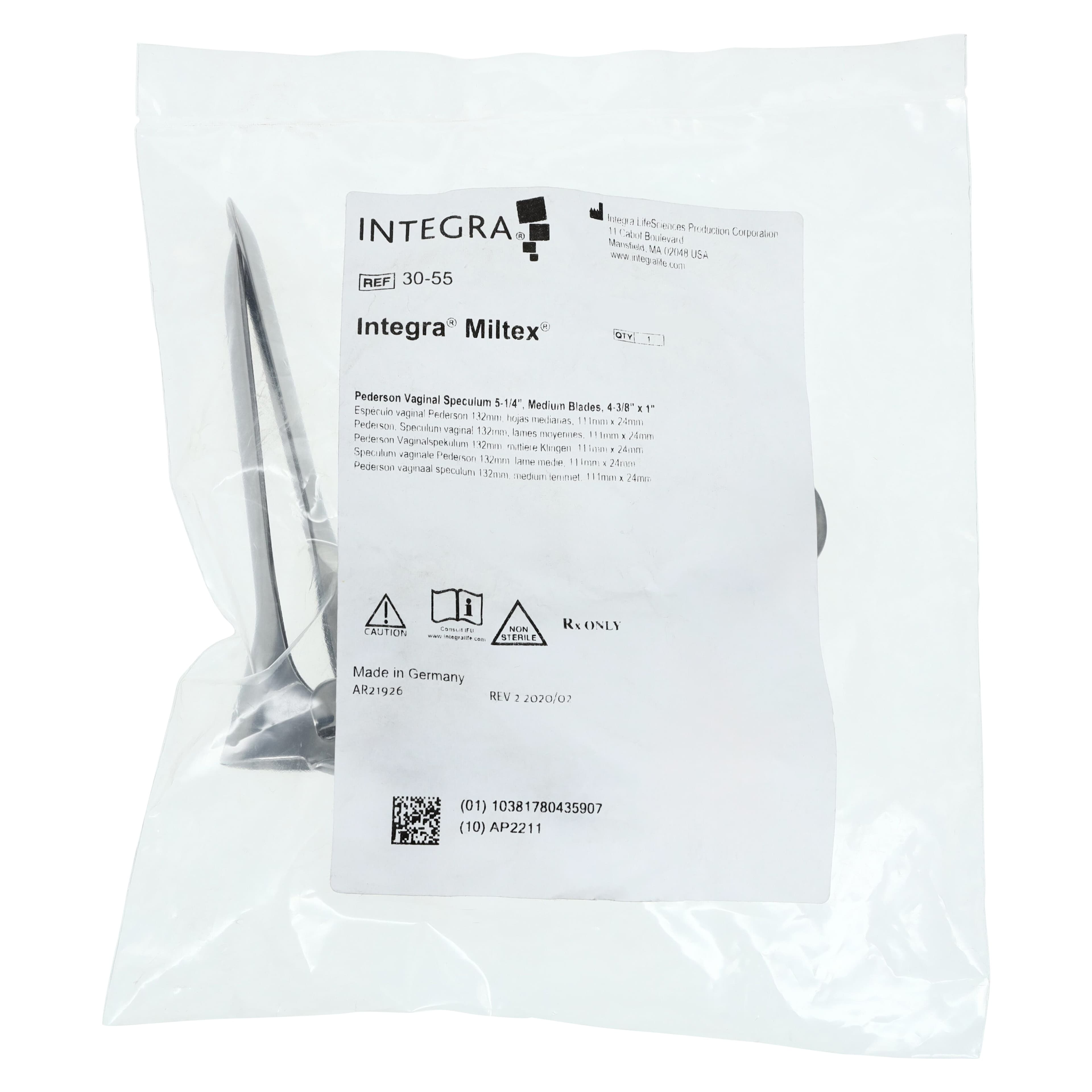 Miltex-Integra Pederson Vaginal Speculum, Medium/Narrow, 7/8" x 4" thumbnail 6