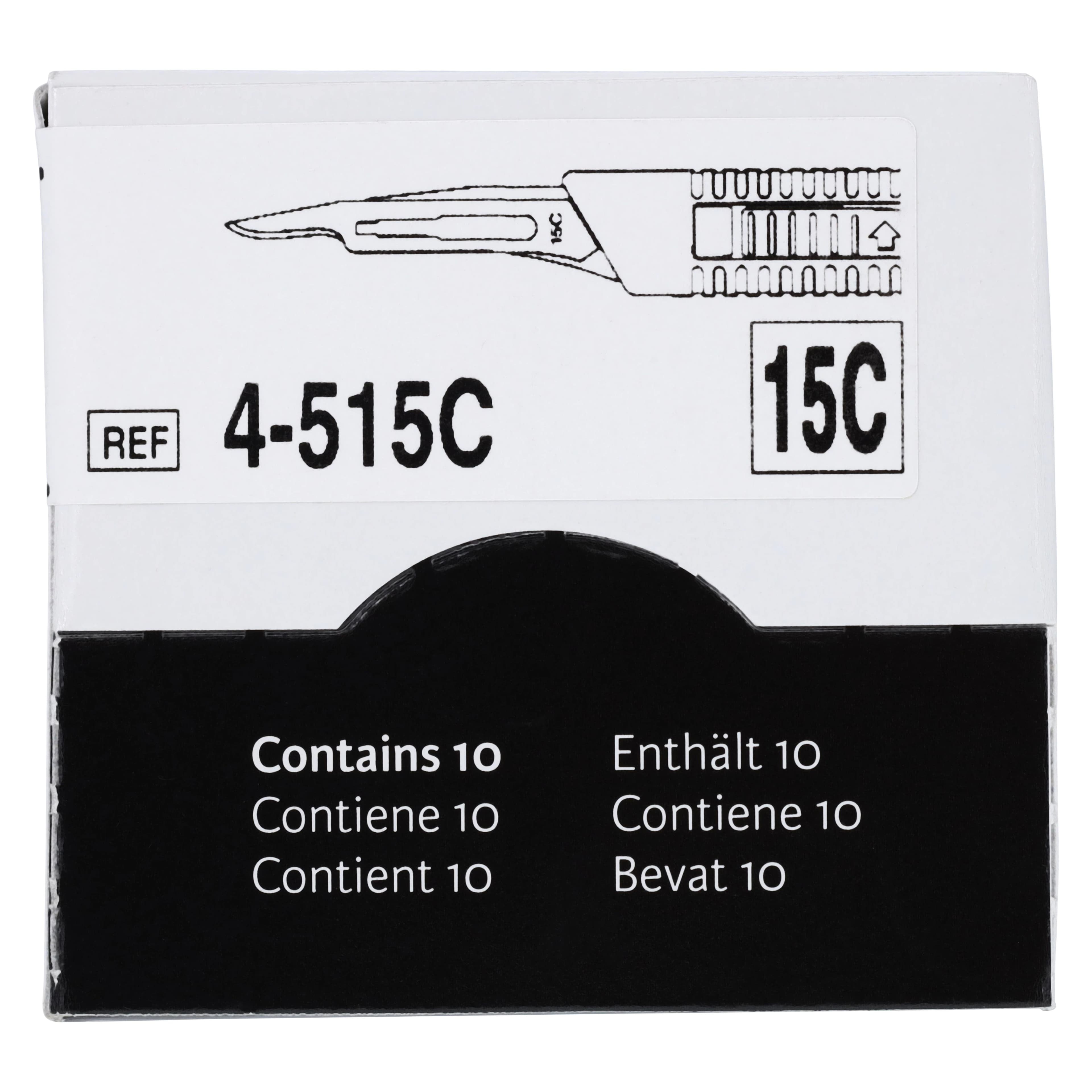 Miltex-Integra #15C Disposable Safety Scalpel, Angled Blade, Sterile, Retractable, Box of 10, 4-515C thumbnail 2