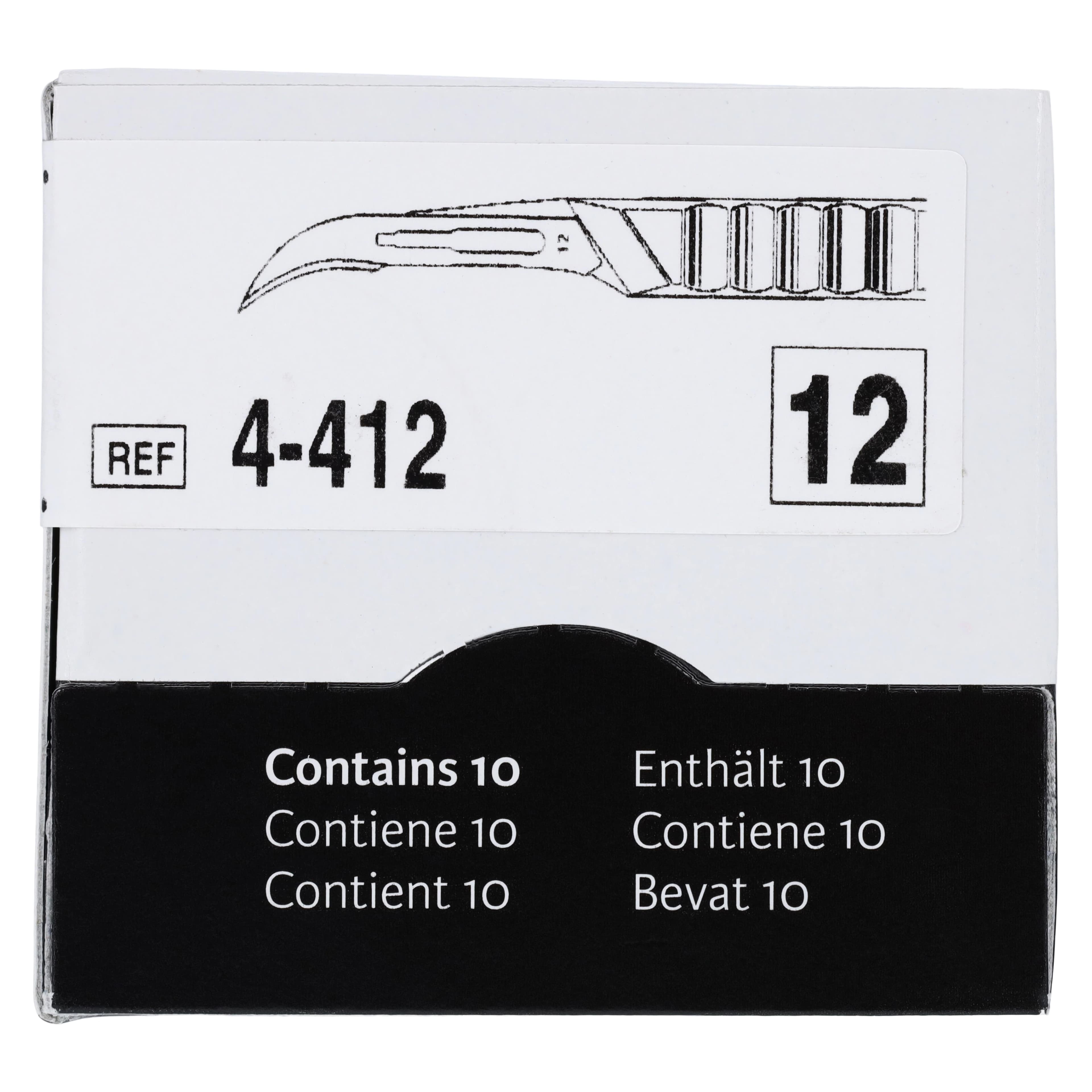 Miltex Sterile Disposable Scalpel, #12 Stainless Steel Blade, Safety Sleeve, 10/Box, 4-412 thumbnail 2