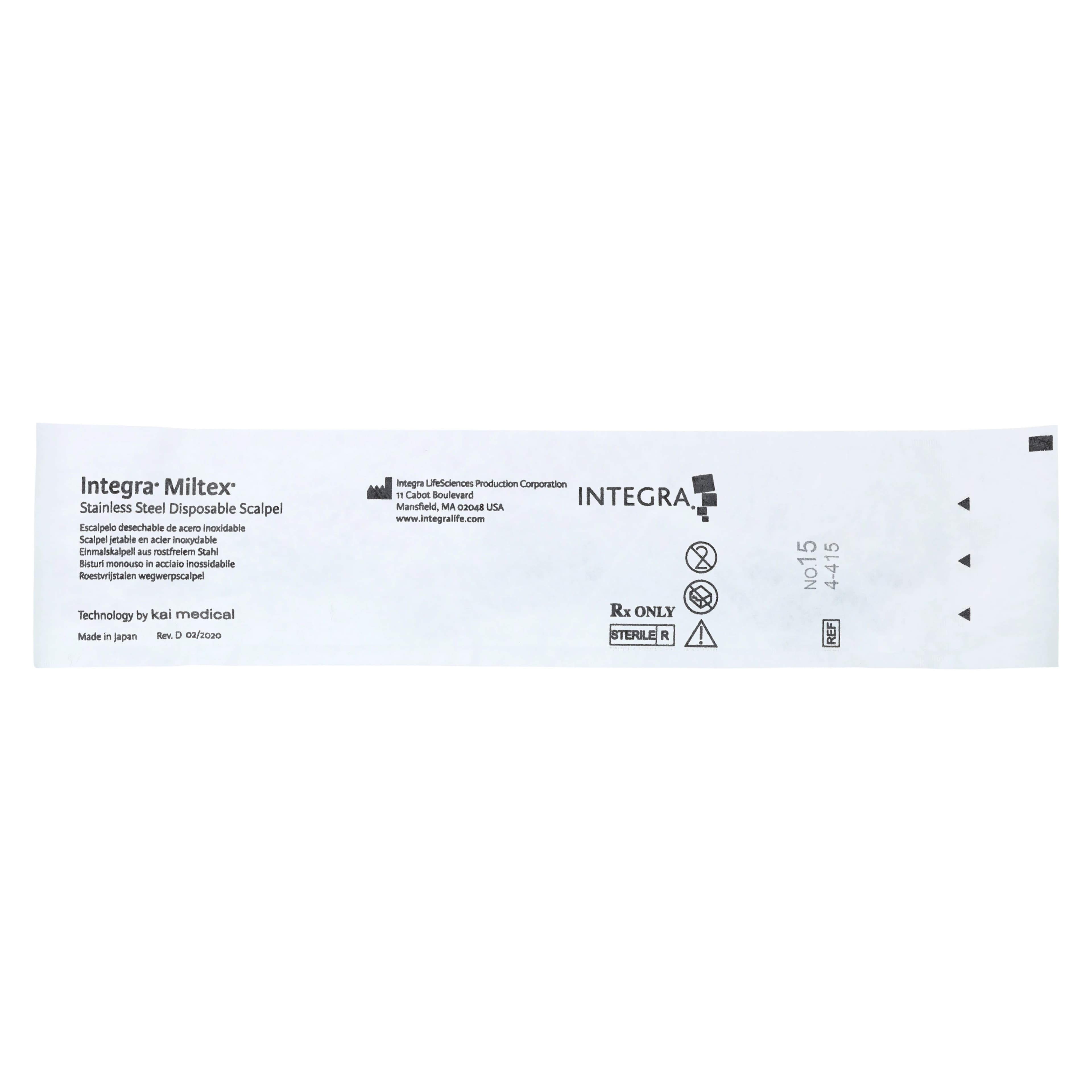 Miltex Disposable Sterile Scalpel #15, Stainless Steel, Safety Sleeve, 10/Box, 4-415 thumbnail 4