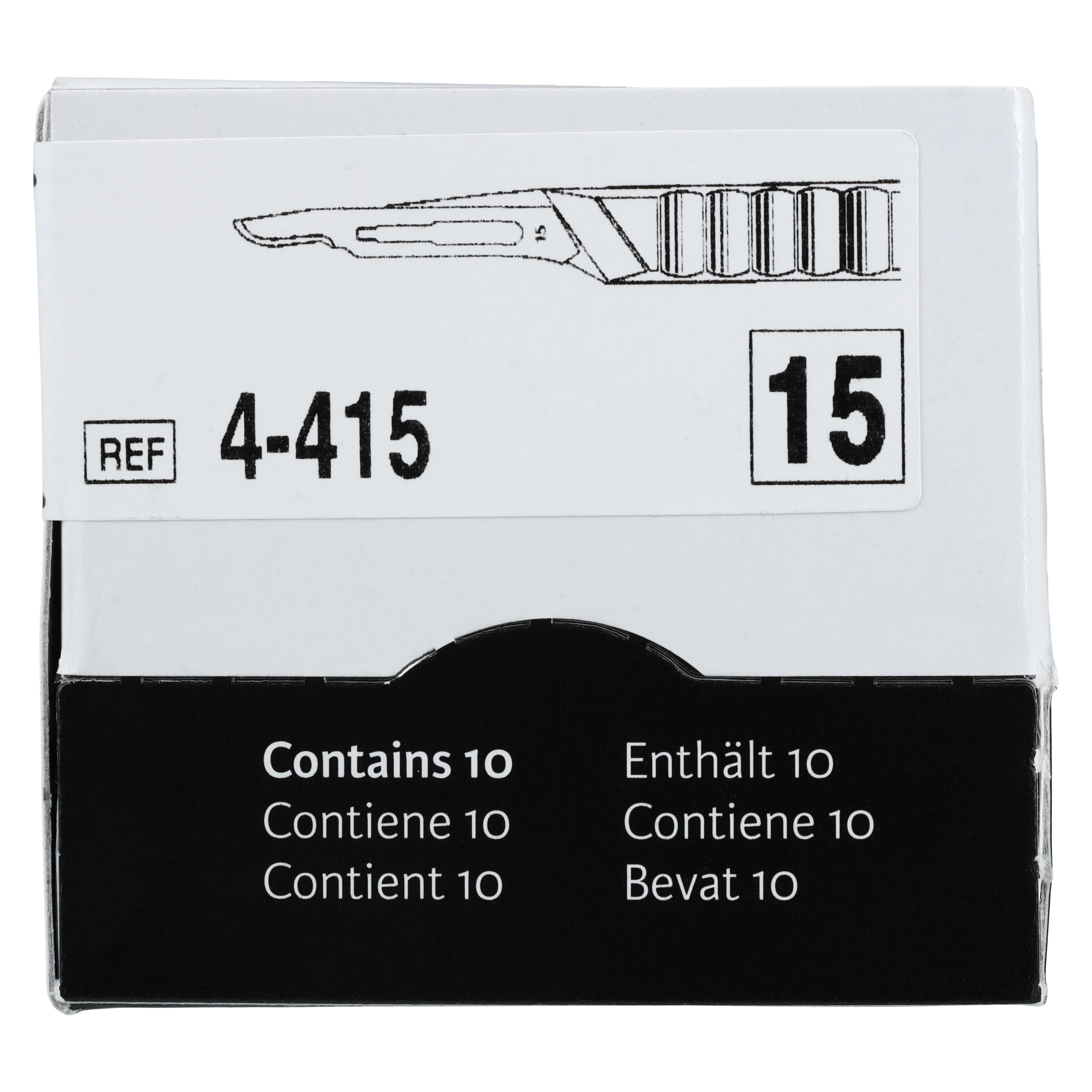 Miltex Disposable Sterile Scalpel #15, Stainless Steel, Safety Sleeve, 10/Box, 4-415 thumbnail 5