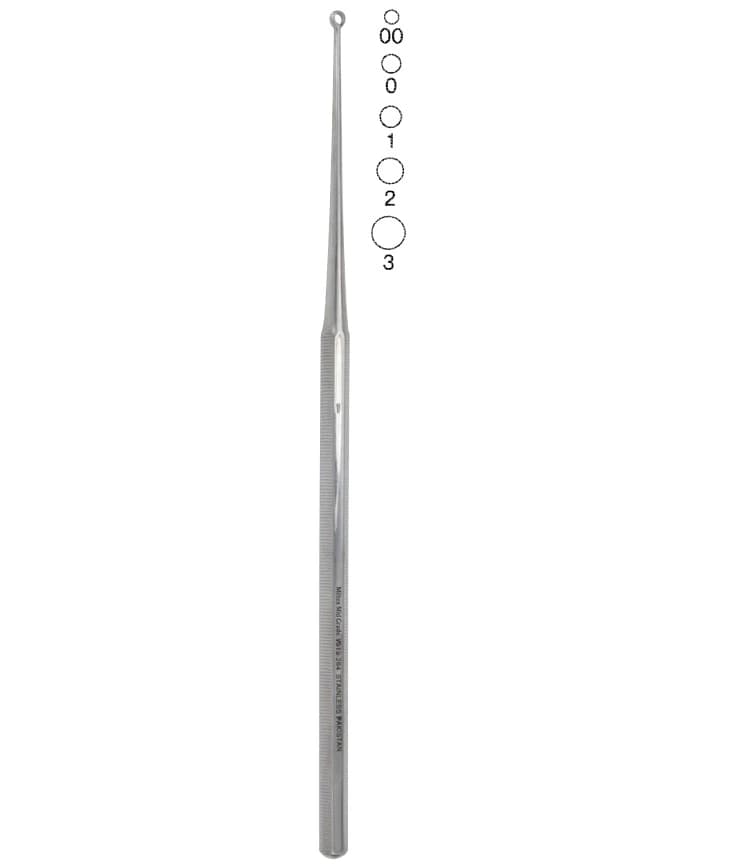 Vantage Buck Ear Curette #1, 6-1/2", Straight, Blunt, Stainless Steel - Buck Ear Cur 6.5" Str Blunt - Image 1