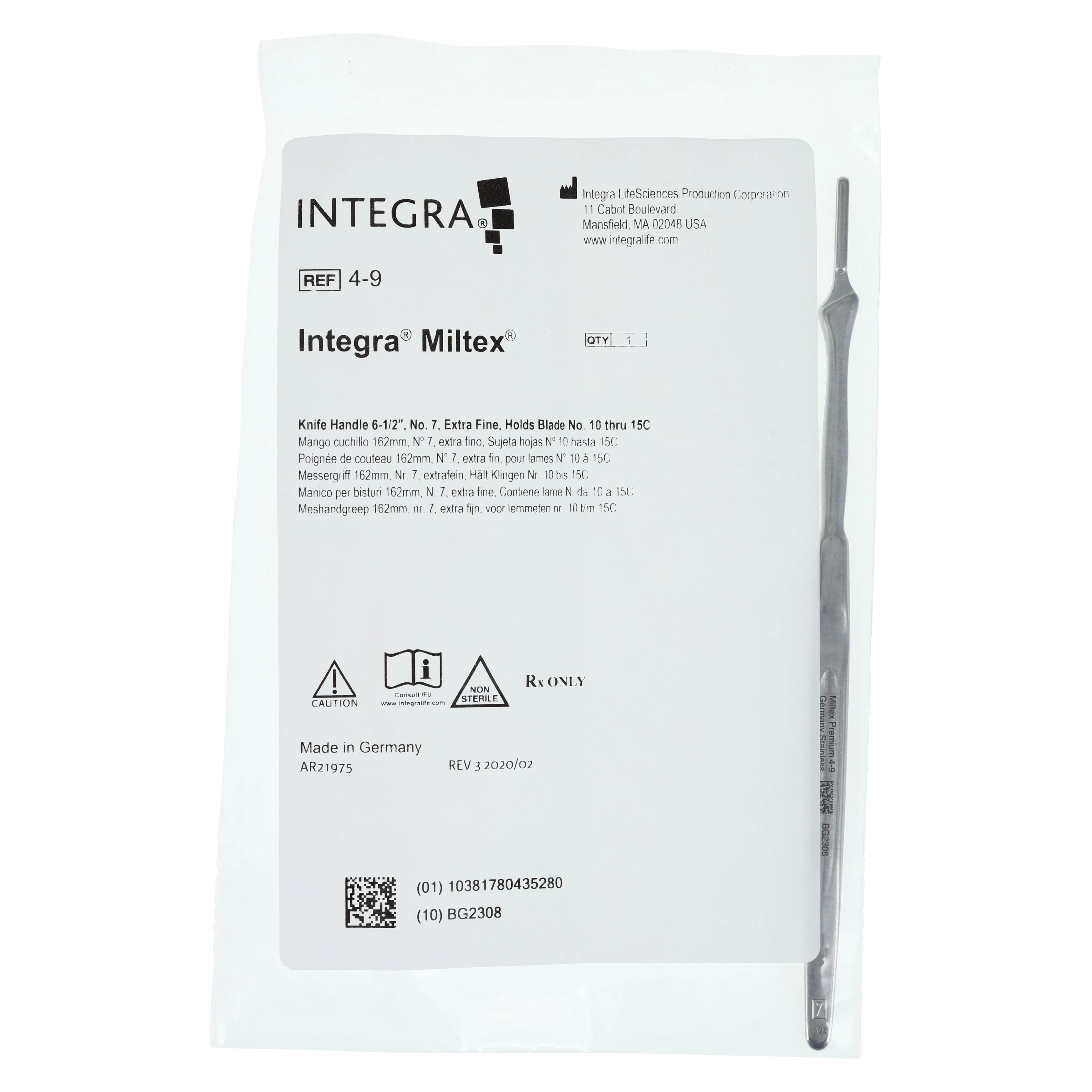 Miltex-Integra #7 Knife Handle Scalpel, 6-1/2", Blade Safe Remover, 01KG3QD8WCVXSPZQ4F1HSTW2K7 - #7 Knife Handle - Image 1