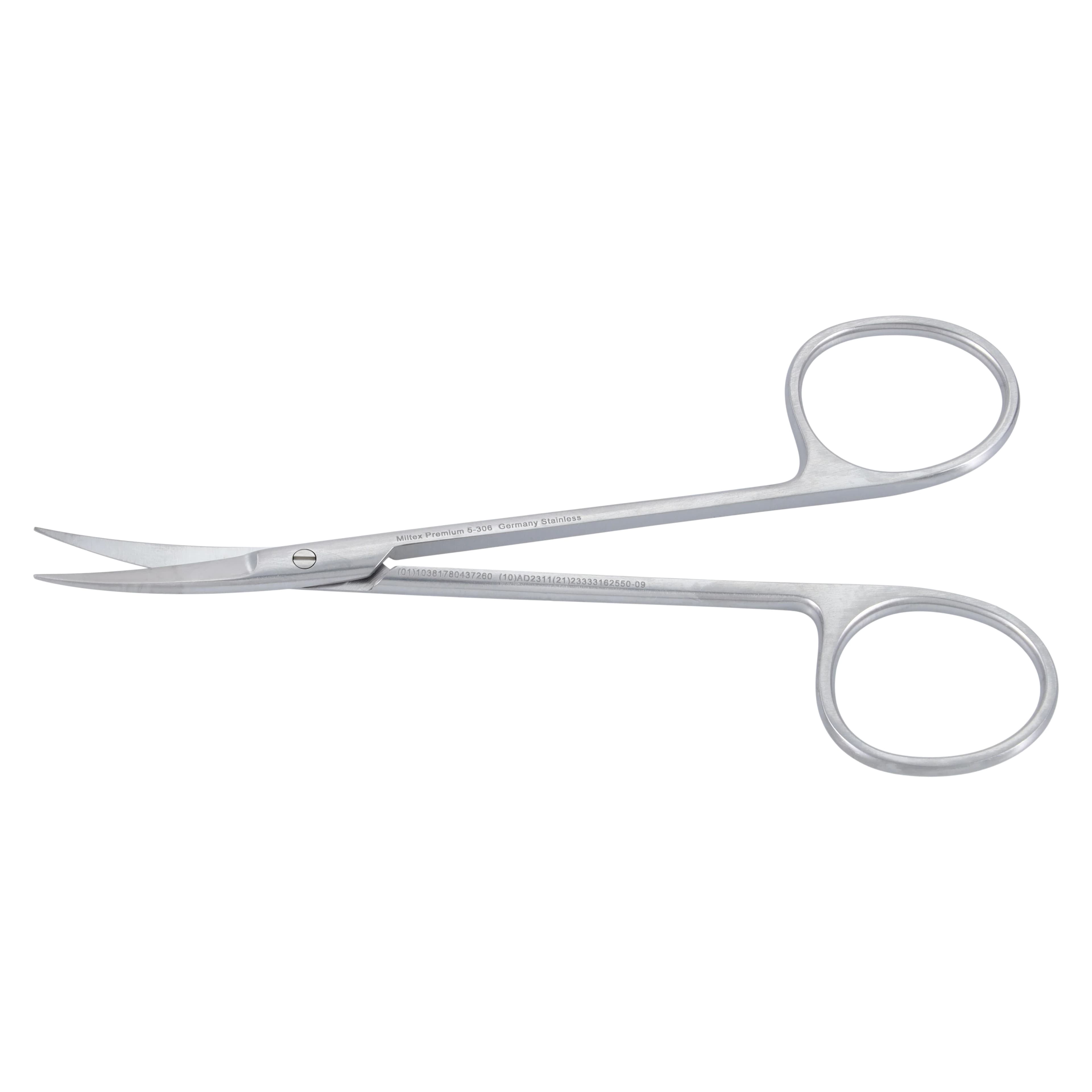 Miltex Iris Surgical Scissors, 4-1/2" Curved, Stainless Steel, Sharp/Sharp, Model 5-306 thumbnail 2