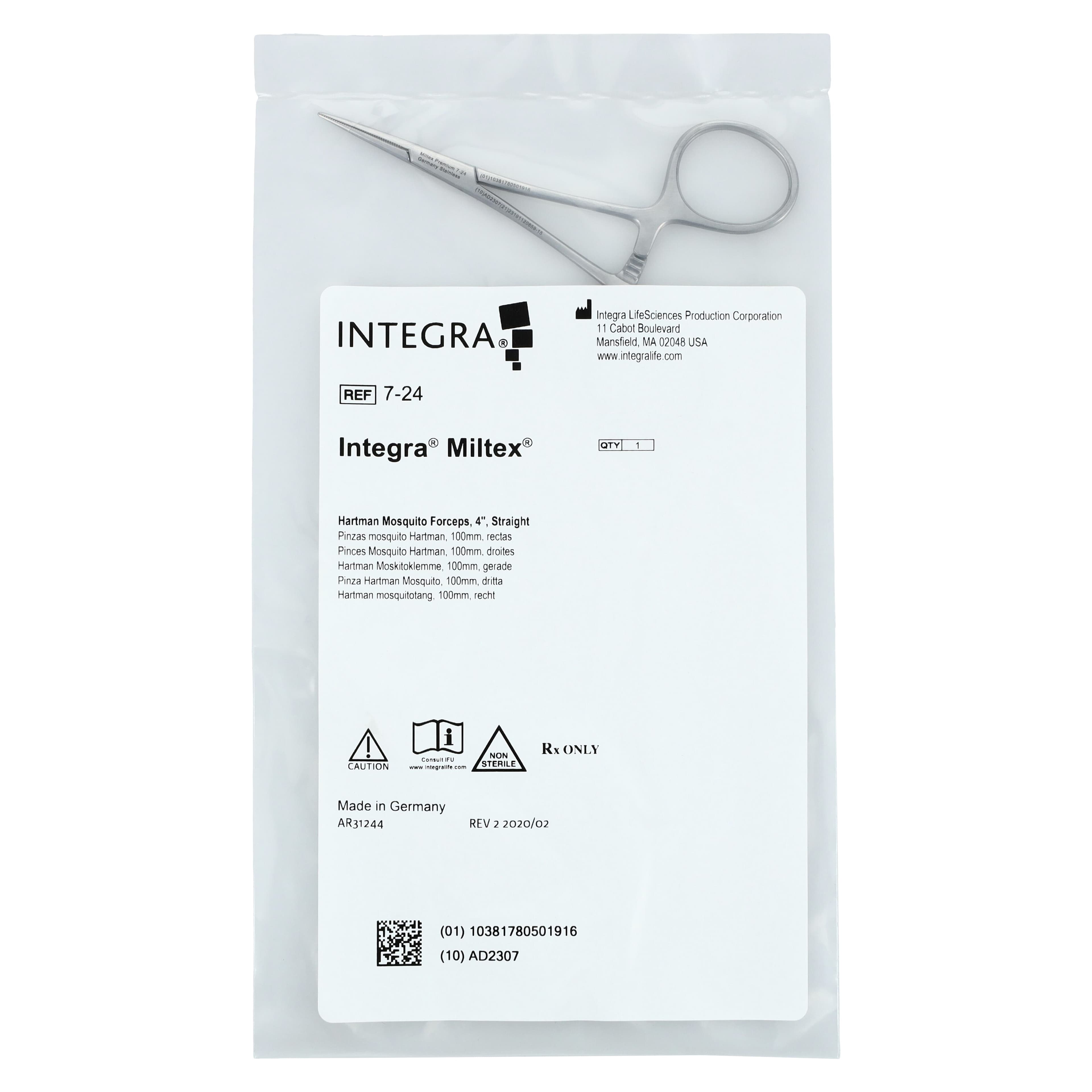 Hartmann Mosquito Hemostatic Forceps, Straight, 3-1/2" (9 cm), Stainless Steel, Autoclavable, Each thumbnail 5