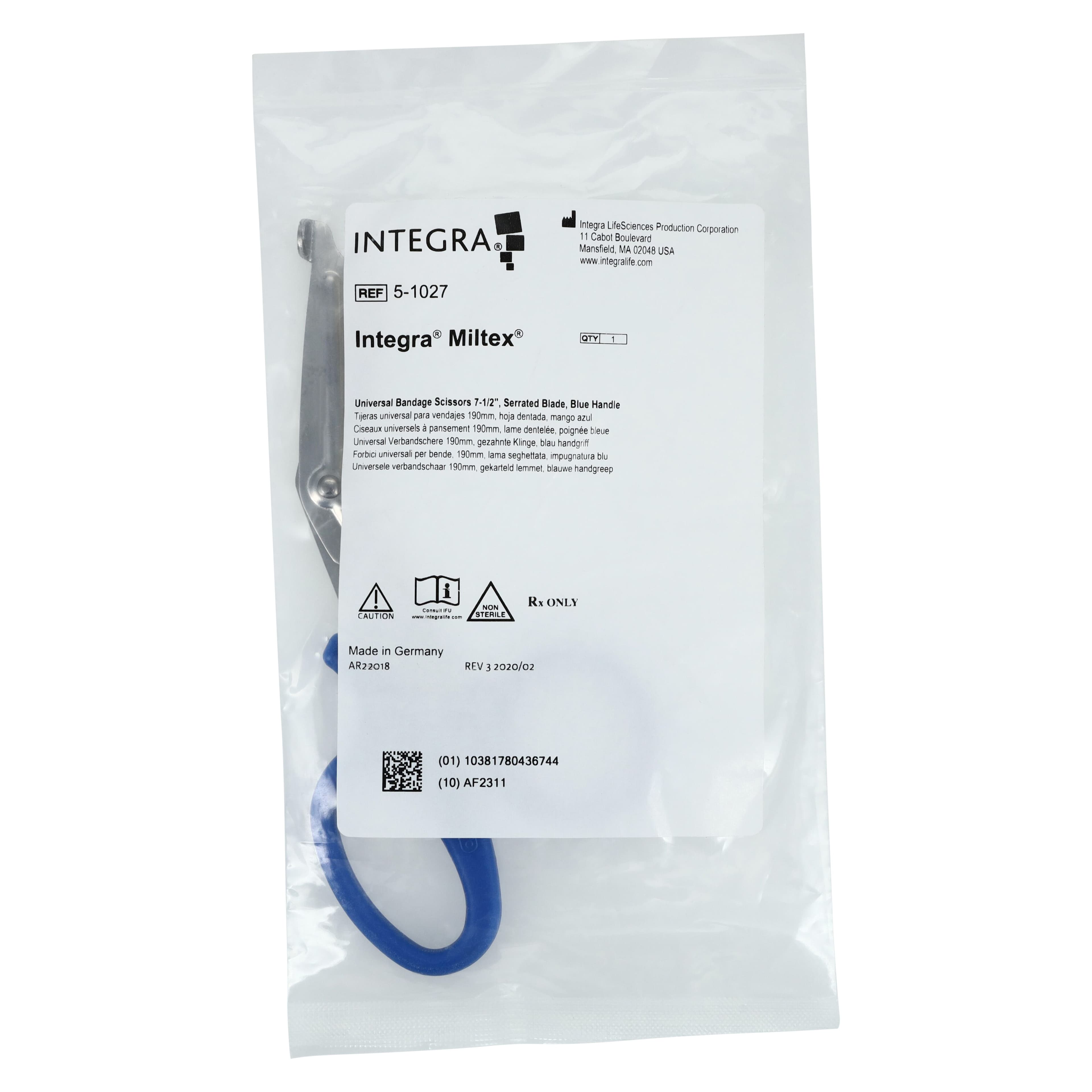 Miltex-Integra Universal Scissors, Angled, 7-1/2" German Stainless Steel, Autoclavable, Reusable, Each thumbnail 6