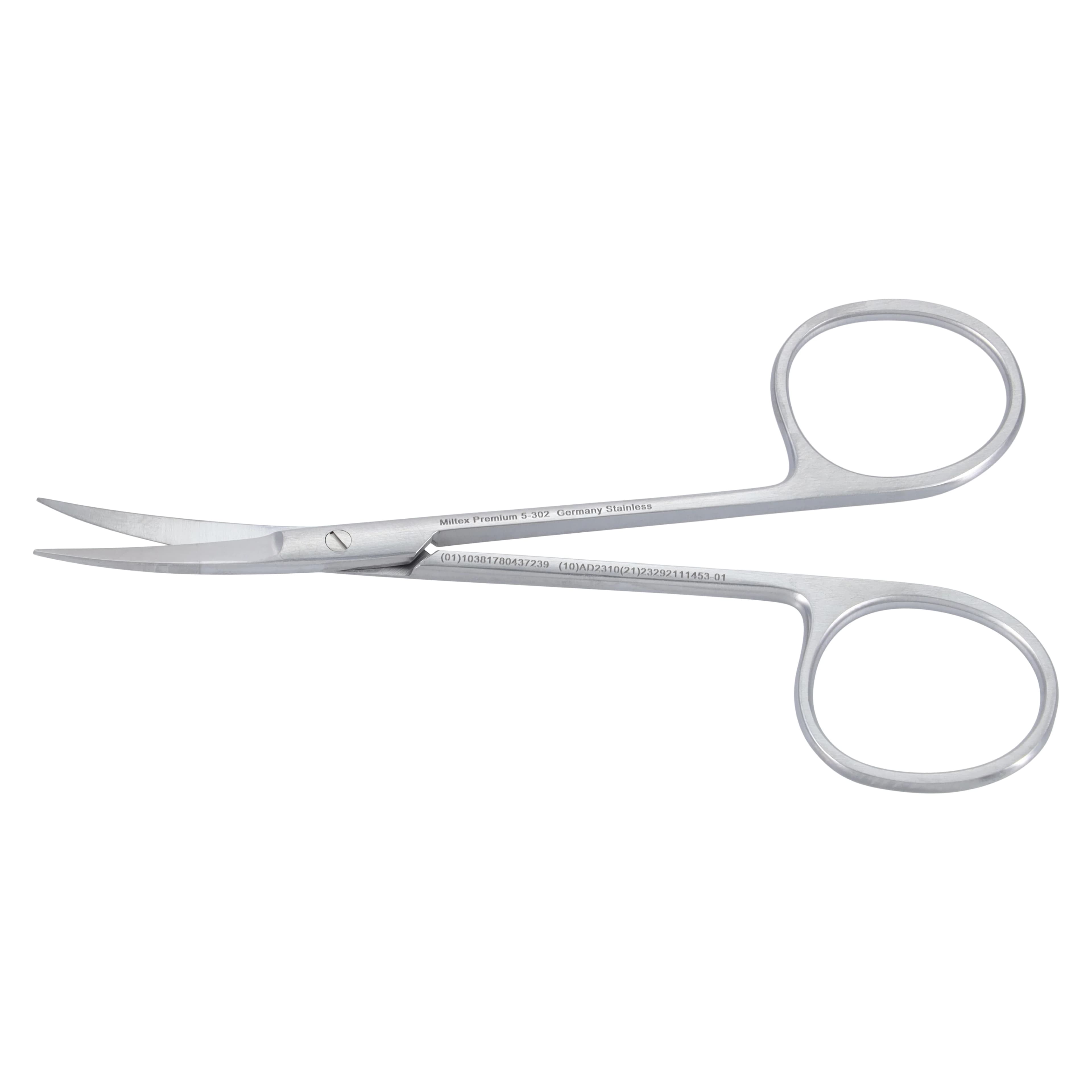 Miltex-Integra Iris Surgical Scissors, 4" Curved, Stainless Steel, Sharp/Sharp, Reusable, Each - Surgical Scissors – Iris 4", Curved - Surgical Scissors – Iris 4", Curved - Image 1