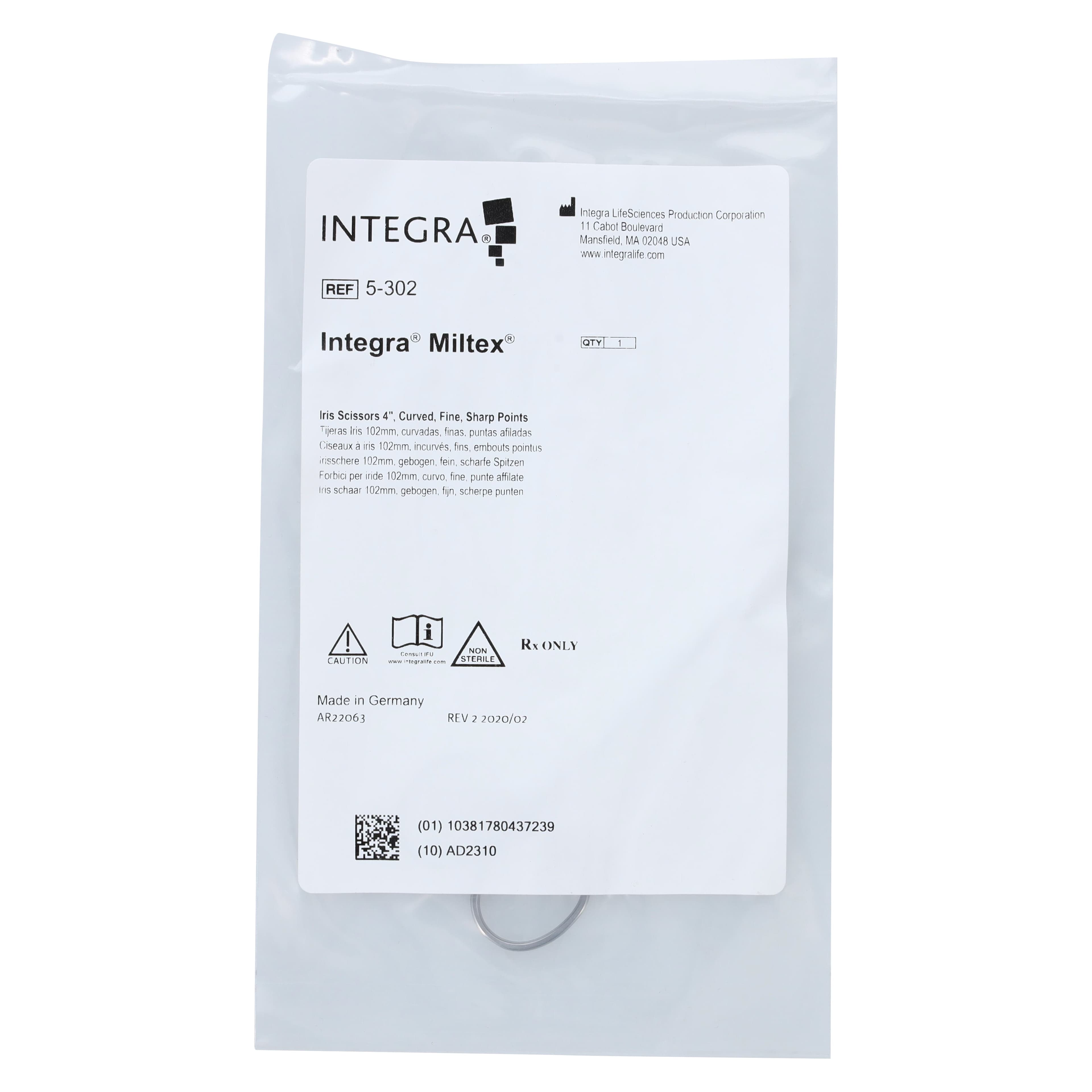 Miltex-Integra Iris Surgical Scissors, 4" Curved, Stainless Steel, Sharp/Sharp, Reusable, Each thumbnail 5