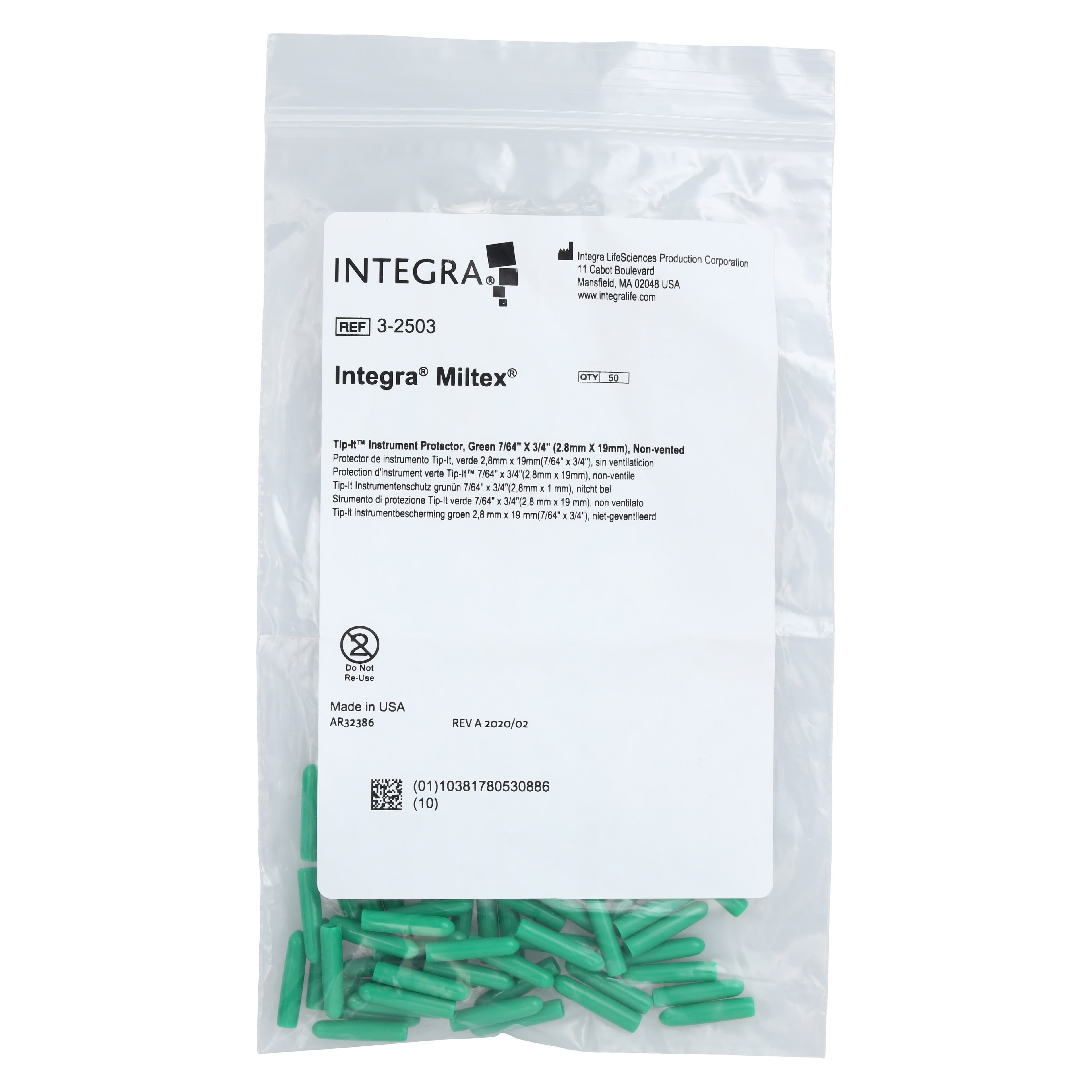 Tip-It Instrument Guards, Green, 2.8 x 19 mm, Silicone, Non-Sterile, Disposable, 50/Pk thumbnail 3