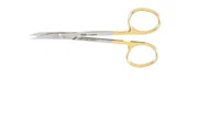 Miltex Iris Surgical Scissors, 4-1/2" Curved, Tungsten Carbide Blades, CARB-N-SERT - Surgical Scissors – Iris 4-1/2", TC Curved - Surgical Scissors – Iris 4-1/2", TC Curved - Image 1