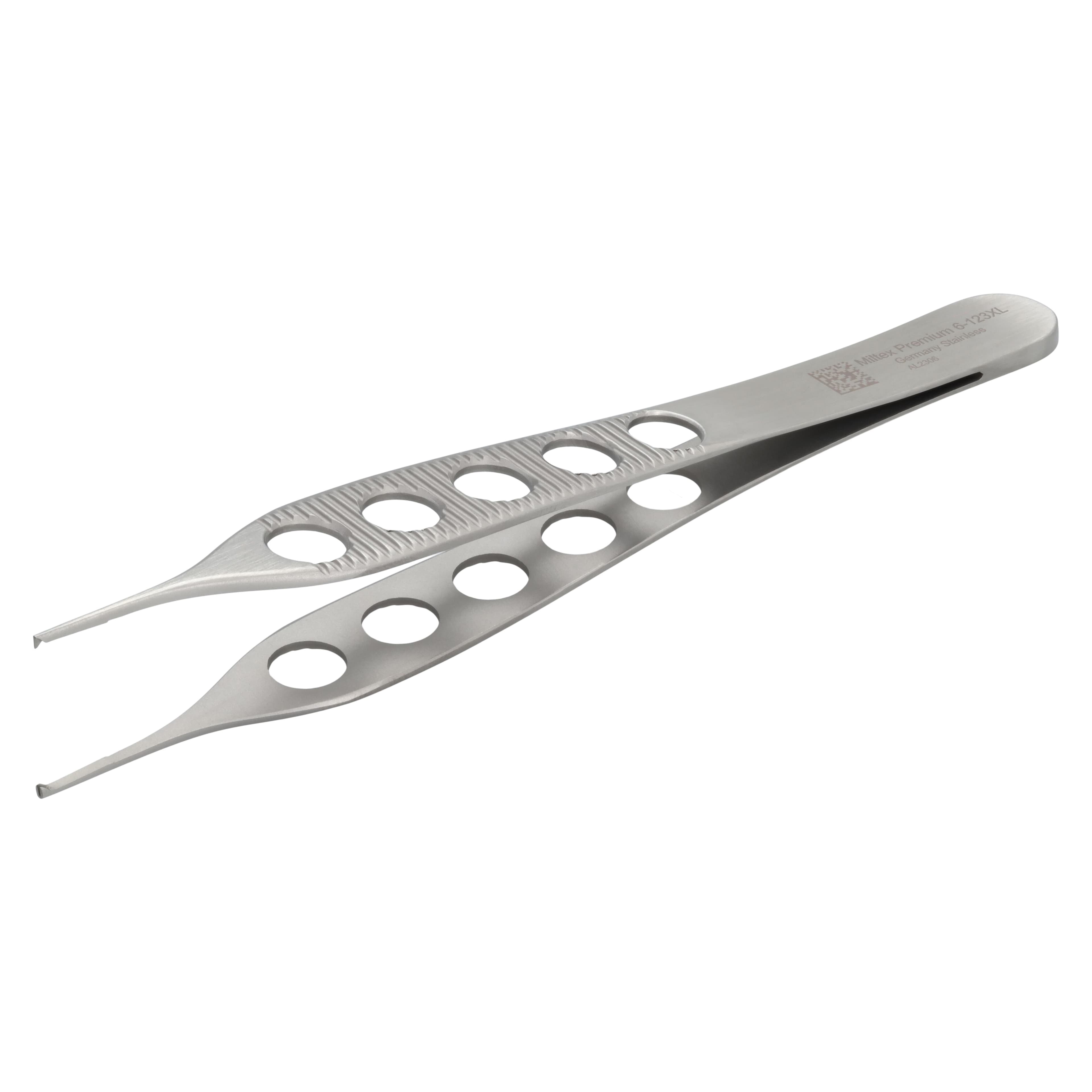 Miltex Adson Tissue/Suture Forceps, 4-3/4", 1x2 Teeth with Tying Platform, Lightweight Fenestrated Handle, German Stainless Steel thumbnail 4